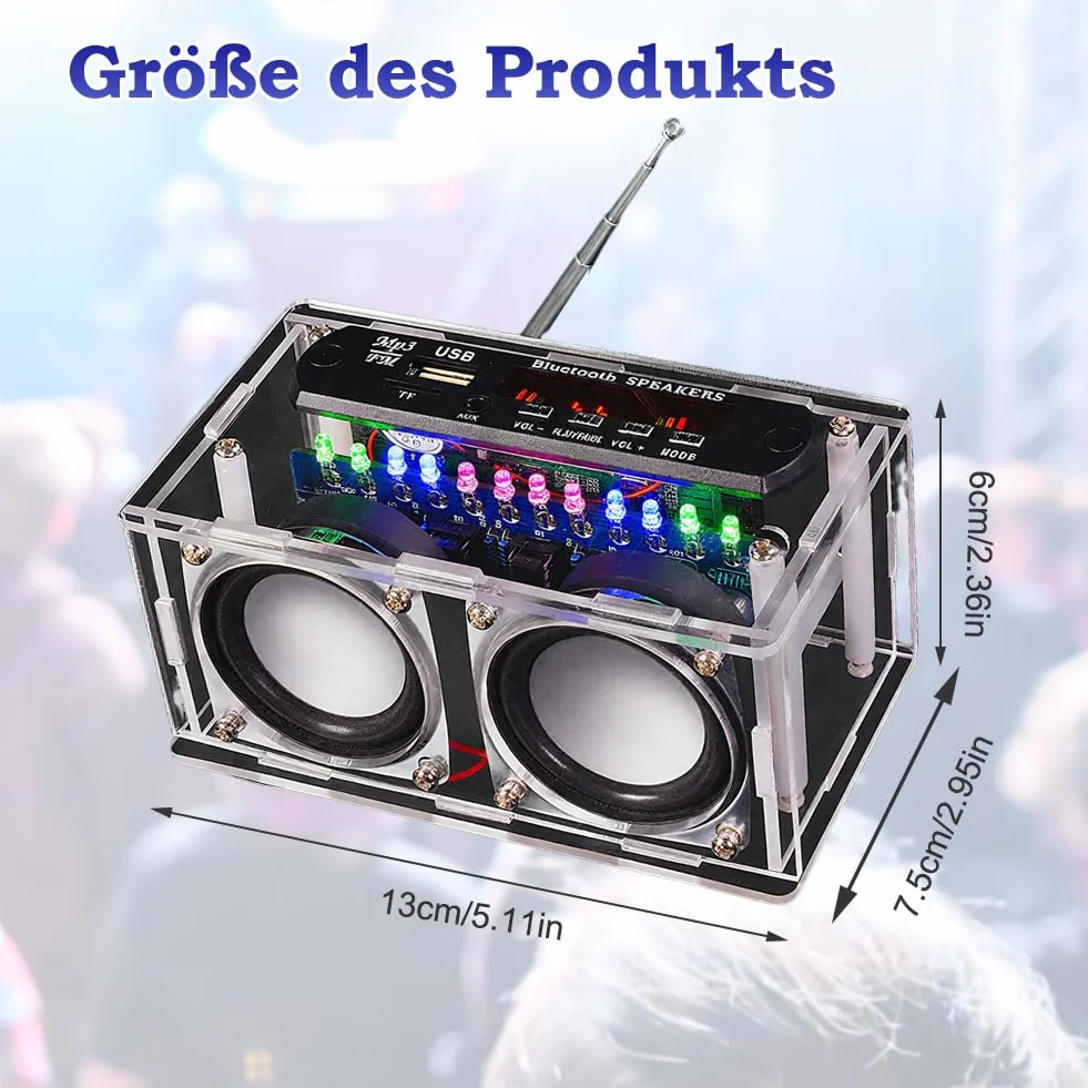 Zestaw do lutowania elektronicznego głośnik Bluetooth radio FM nagrywanie głosu odtwarzacz muzyki pilot LED