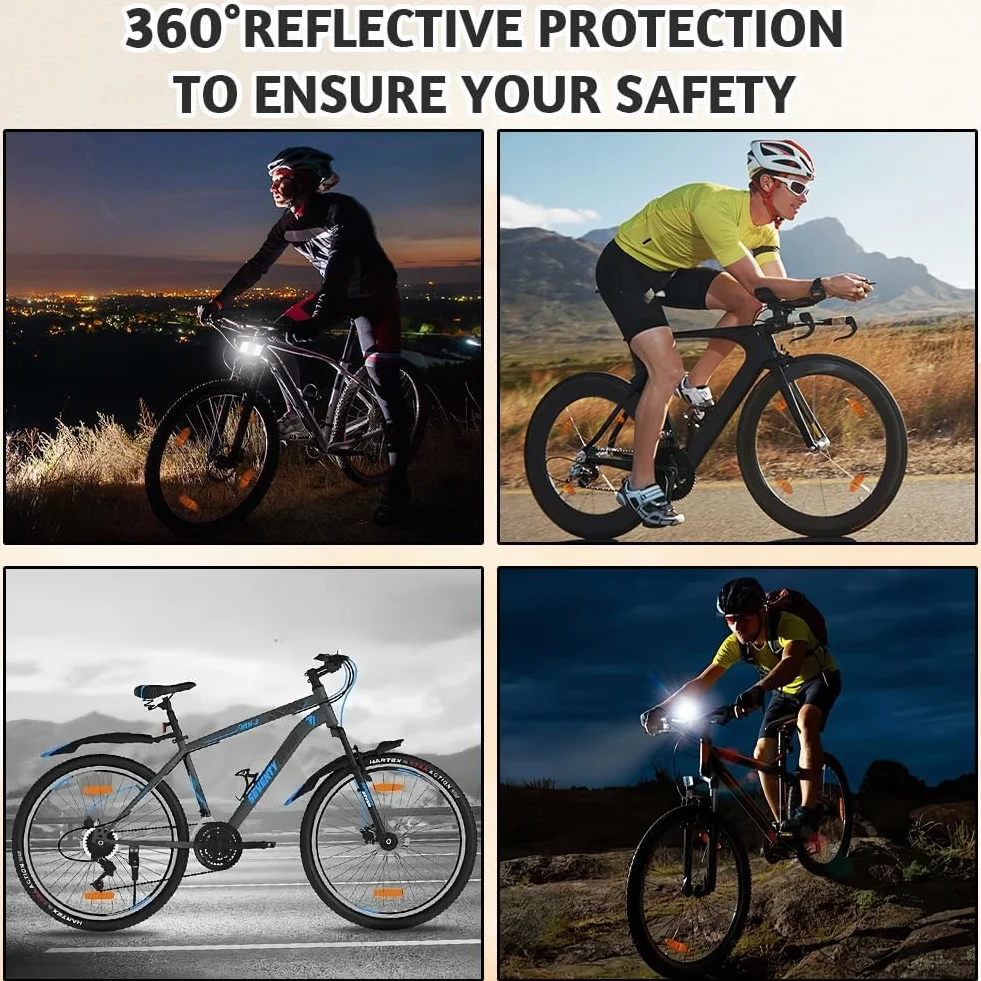 flintronic Reflektory rowerowe z przodu i z tyłu, reflektory na szprychy, do rowerów górskich, motocykli, rowerów elektrycznych