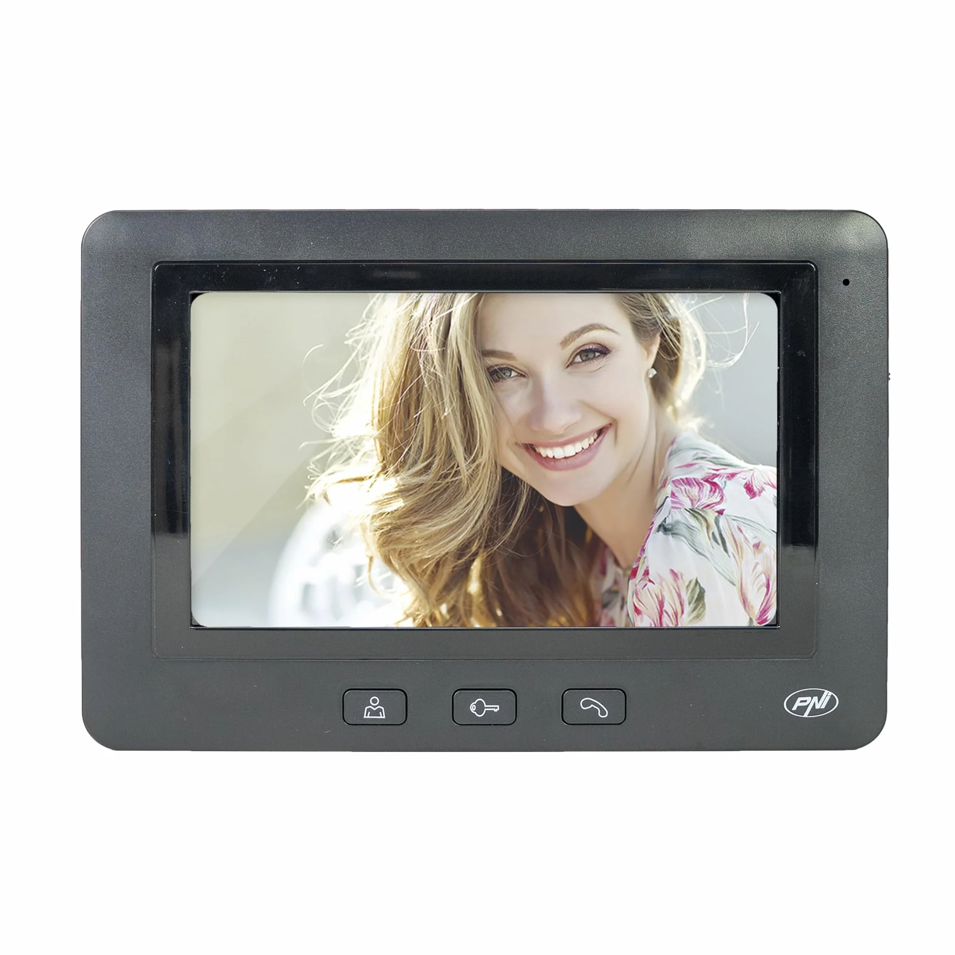 PNI Wideodomofon DF930 z 1 monitorem, 7-calowym ekranem LCD, 800 x 480, wyjście elektromagnetyczne Yala, czarny