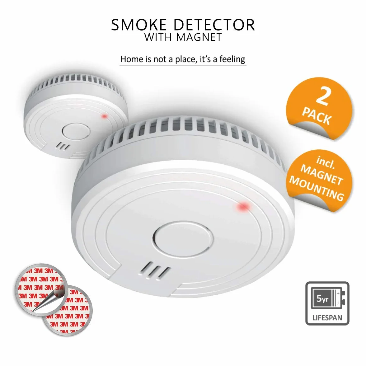 ELRO FS1805 Alarm Dymowy z Montażem Magnetycznym - Bateria na 5 Lat - 2 sztuk