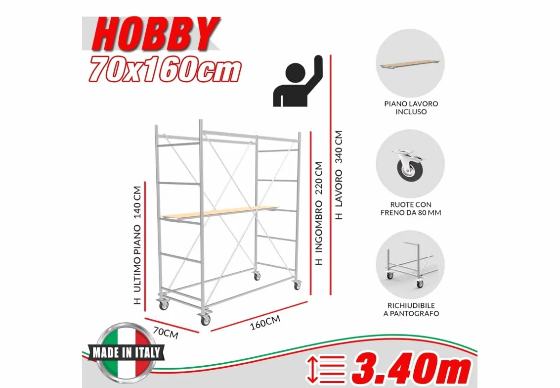 Rusztowanie HOBBY (wysokość robocza 3,40m)