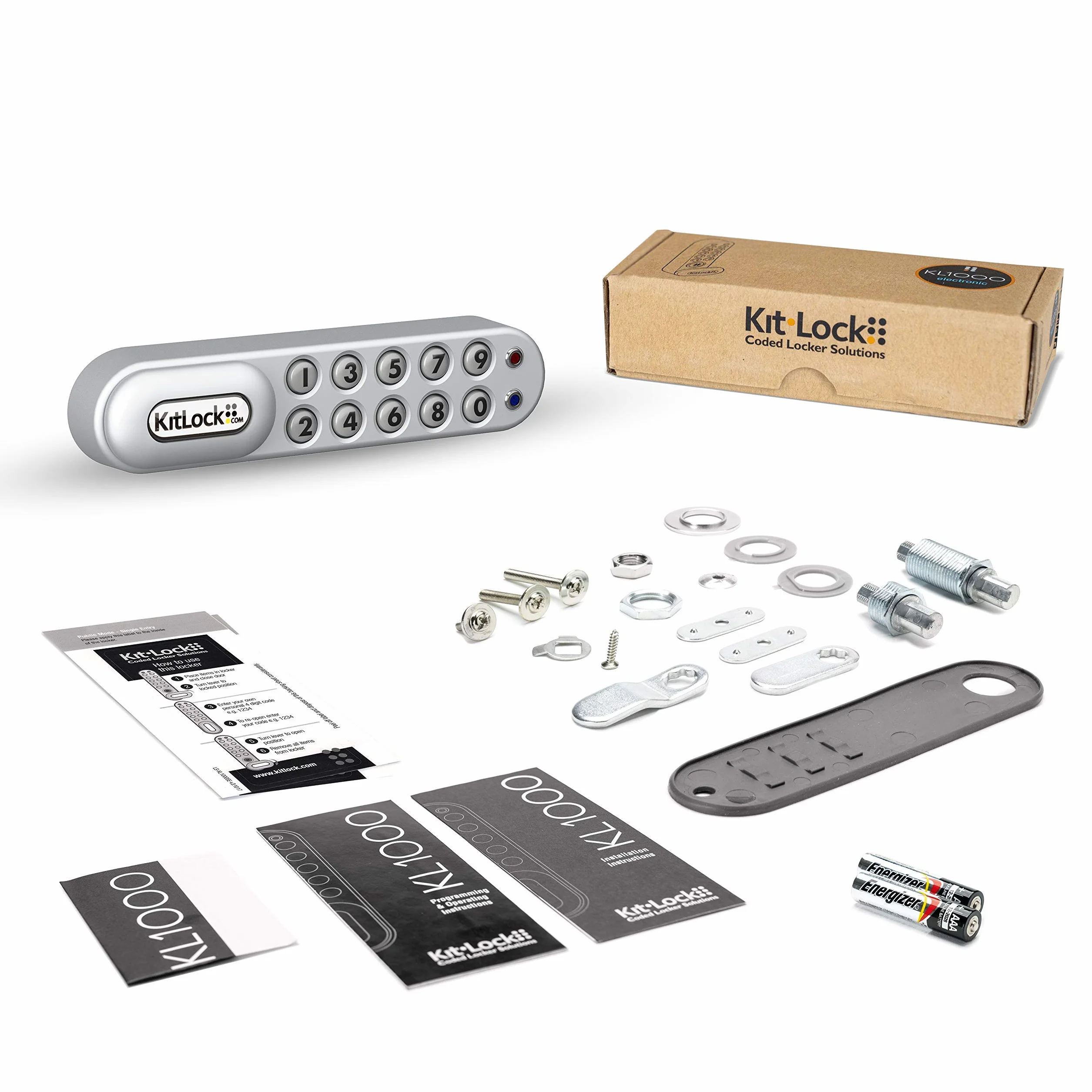 KitLock Zamek elektroniczny KL1000 srebrny bez klucza z zamkiem szyfrowym