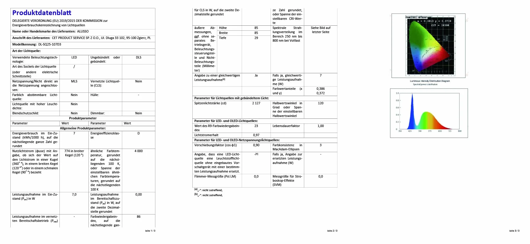 ALUSSO Wodoodporna IP65 Regulowana Oświetlenie LED Spot 230V 7W Sufitowe 3000K 4000K 6500K Okrągłe Czarny Opakowanie 6szt