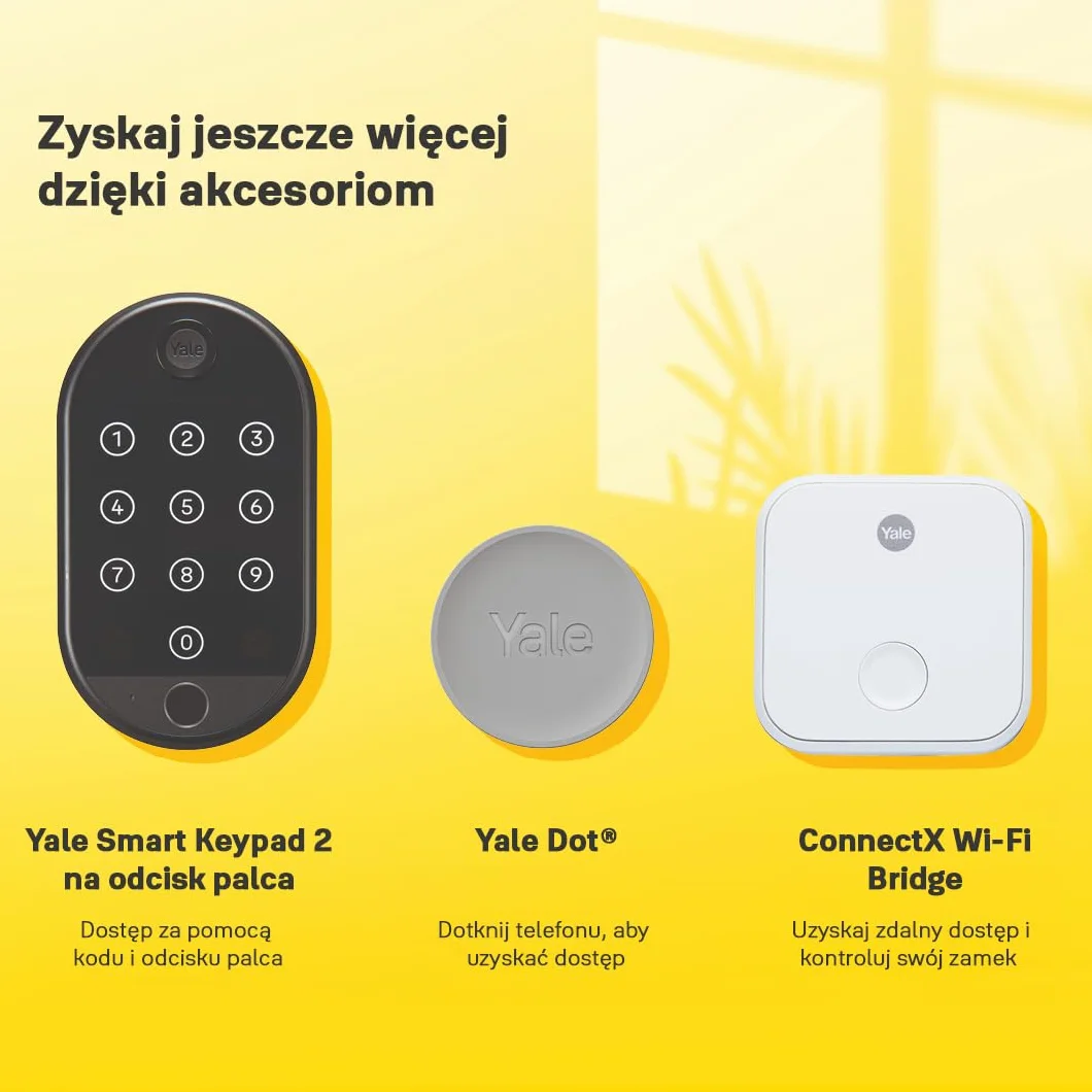Yale Linus Smart Lock L2 Lite Srebrny Zgodny z Matter Dostęp bez klucza