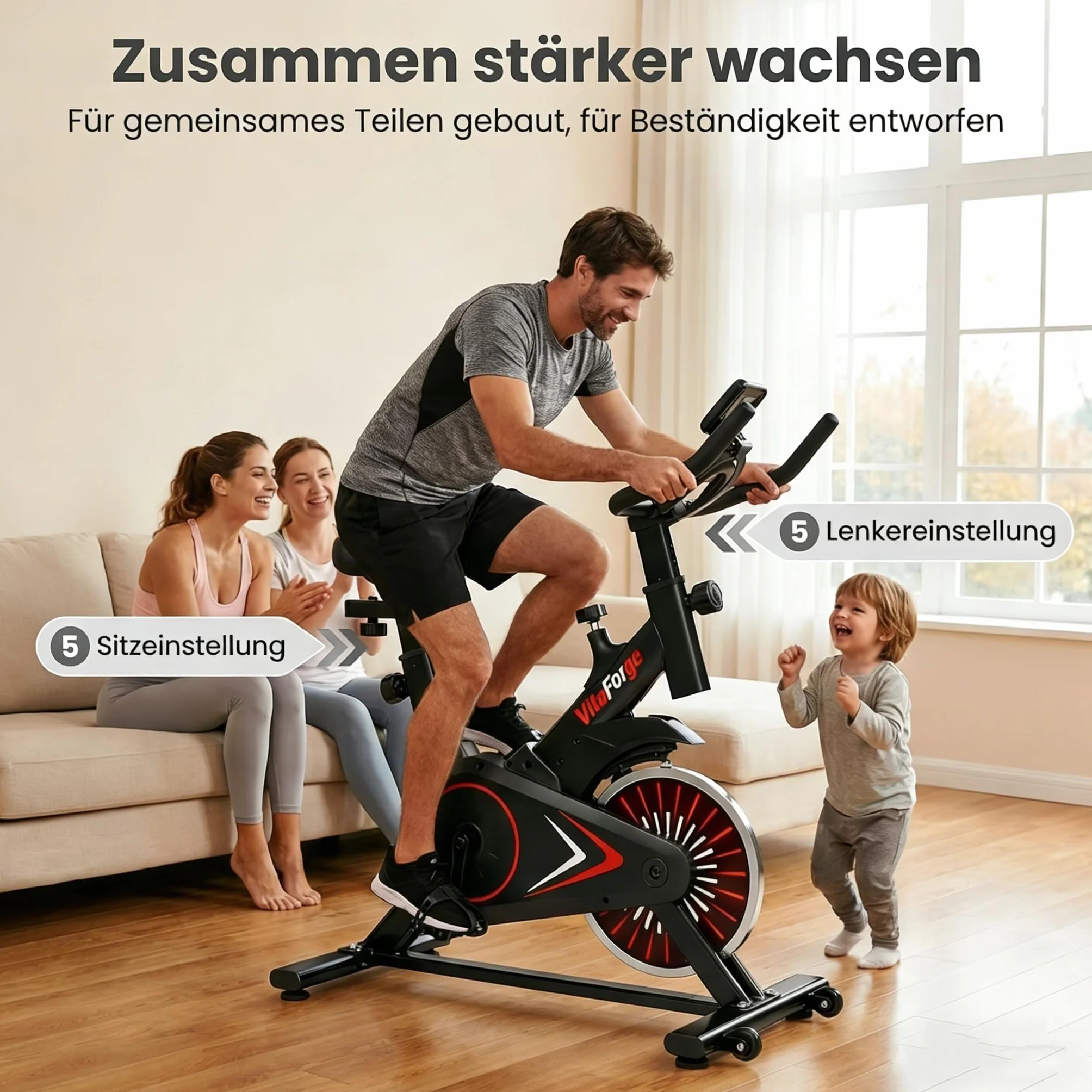 Domowy rower stacjonarny cichy z regulowanym oporem magnetycznym, regulowaną wysokością, sprzęt do treningu cardio w domu, z uchwytem na tablet, wytrzymały i przenośny rower do odchudzania i fitnessu.