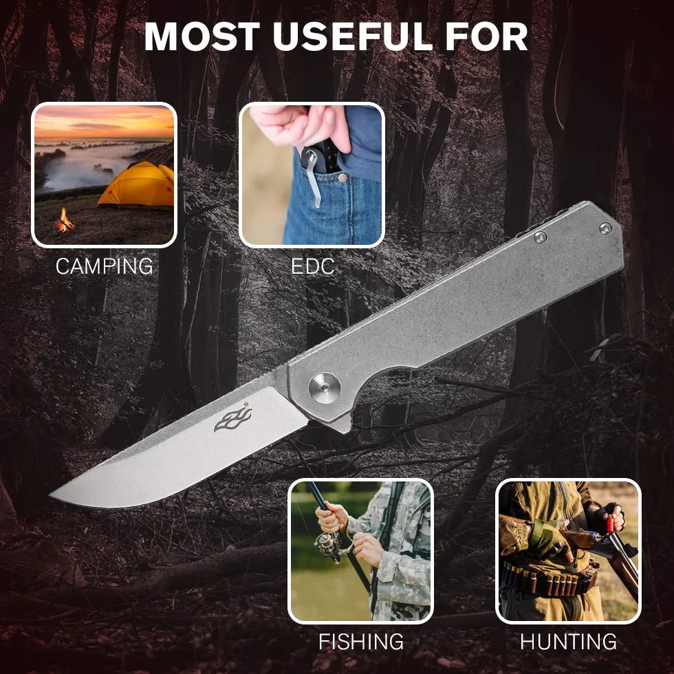 Ganzo FH12 nóż kieszonkowy outdoorowy stal D2 Flipper Lock
