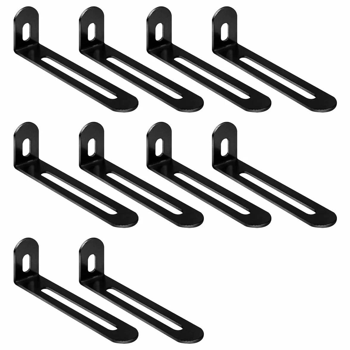 Łączniki kątowe metalowe 73x23,5x15 mm regulowane czarne do mebli