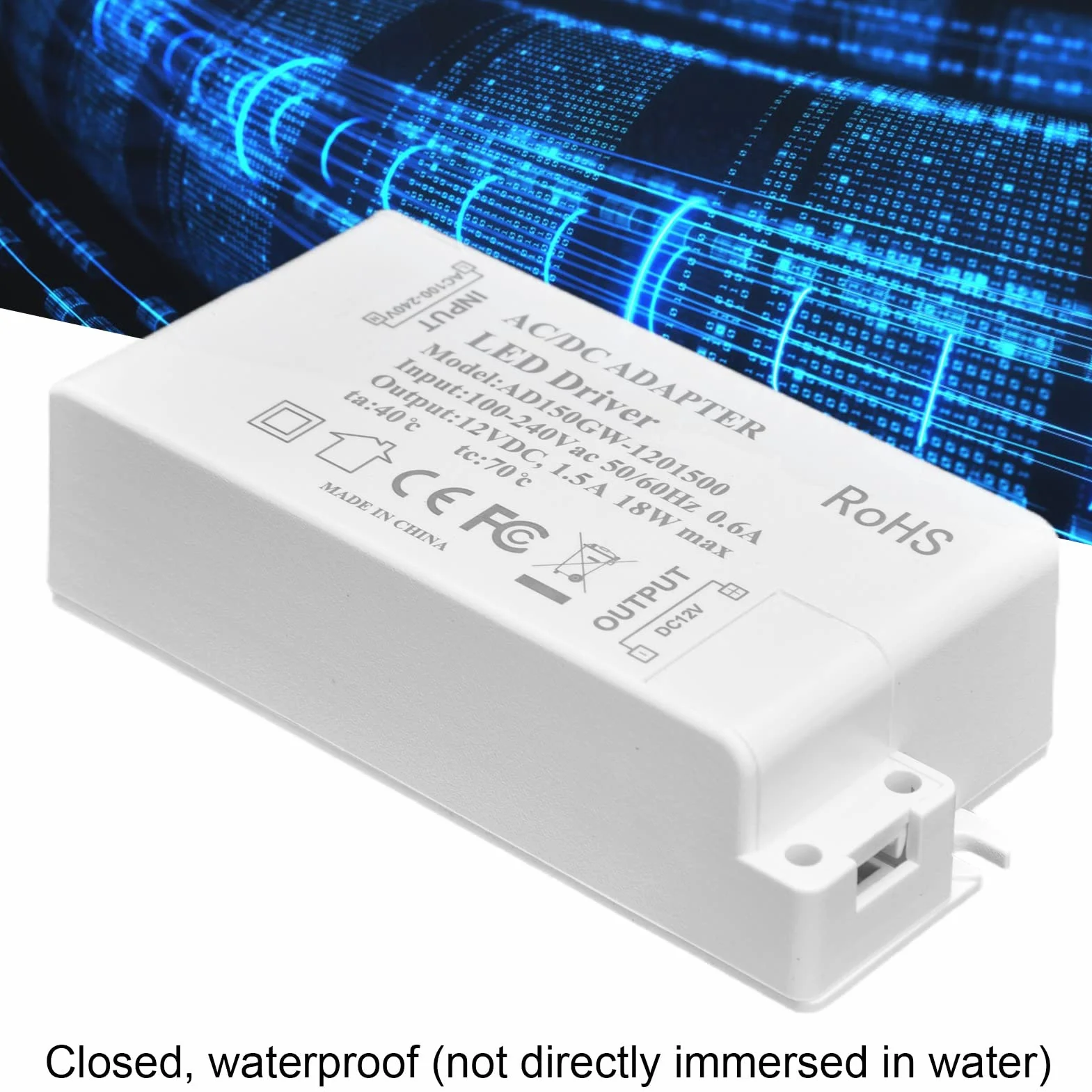 Zasilacz AC 100-240V do DC 12V 1,5A Konwerter Transformator LED do Pasków LED Kamera CCTV