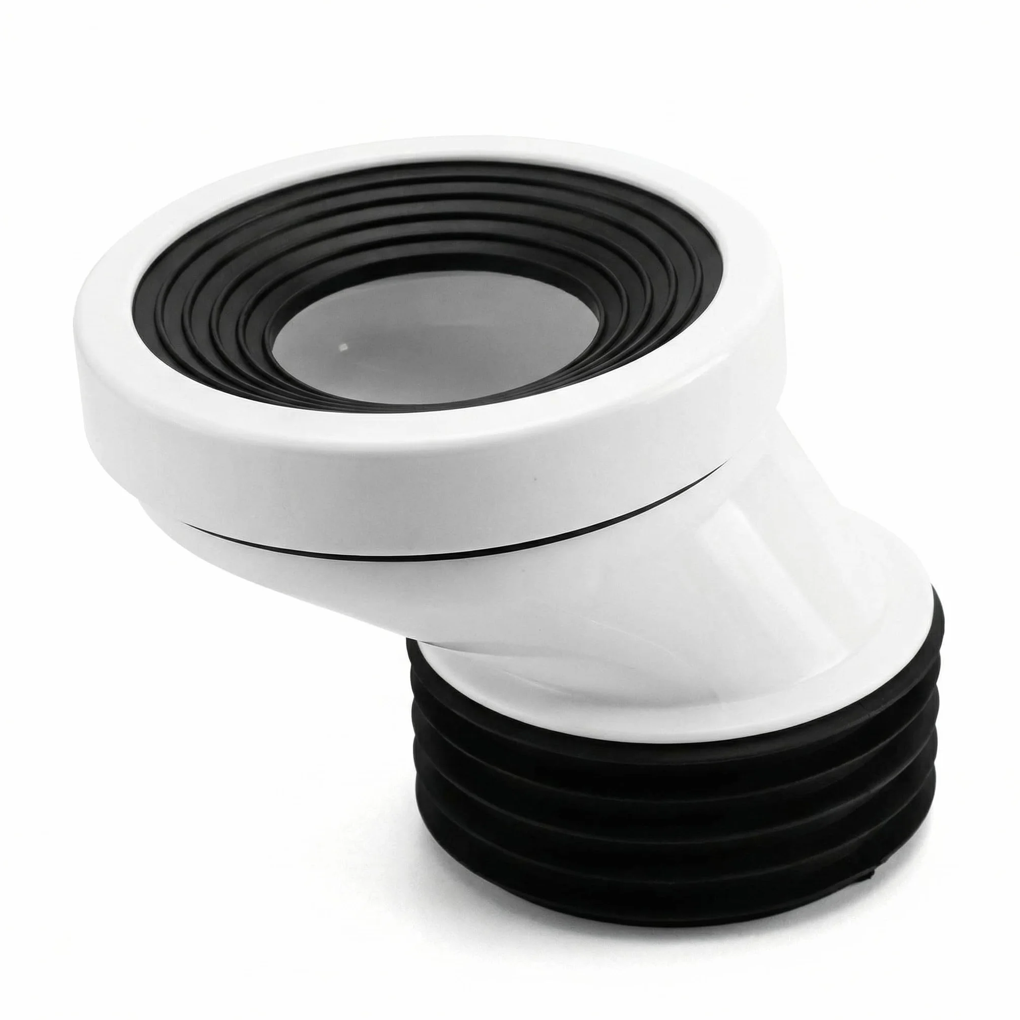 QWORK 50 mm przesunięcie rury przyłączeniowej do WC, tworzywo sztuczne białe