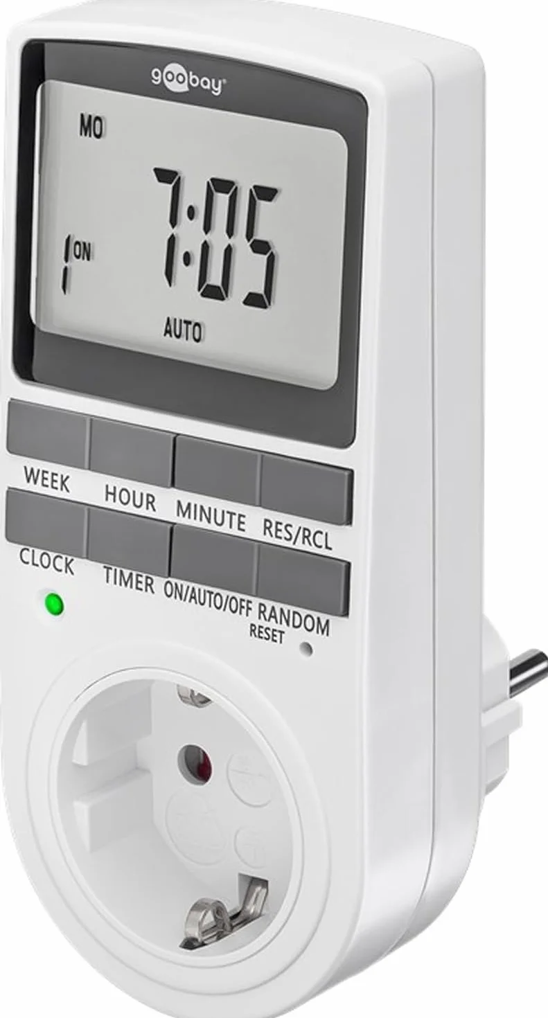 Goobay Cyfrowy programator czasowy 16 programów gniazdko elektryczne tryb losowy 3680 W
