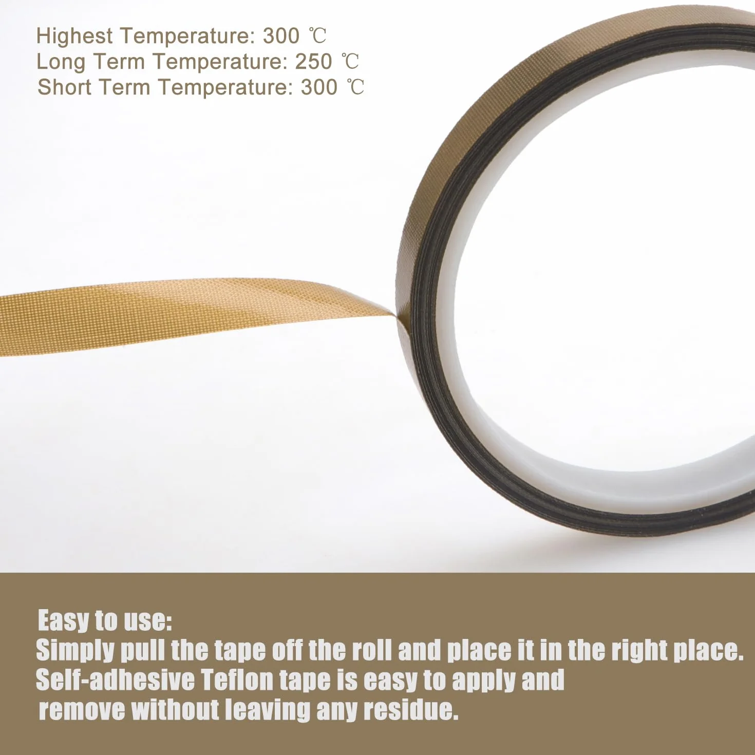 Taśma PTFE 3 Sztuki, Samoprzylepna Wysokotemperaturowa 10mm x 10m do Zgrzewarki