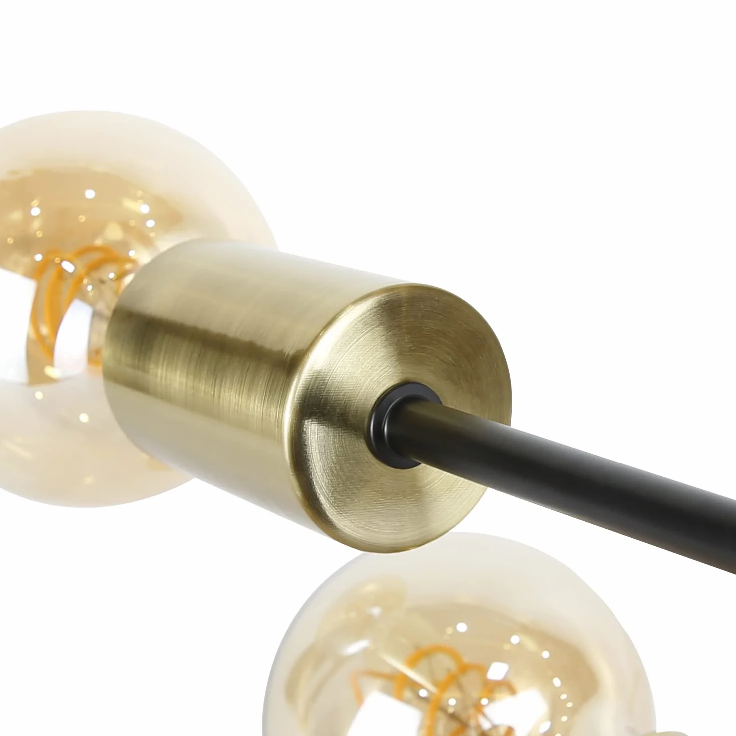 Vintage E27 3-punktowa lampa sufitowa wisząca czarno-złota z reflektorami Nowoczesny żyrandol przemysłowy do jadalni