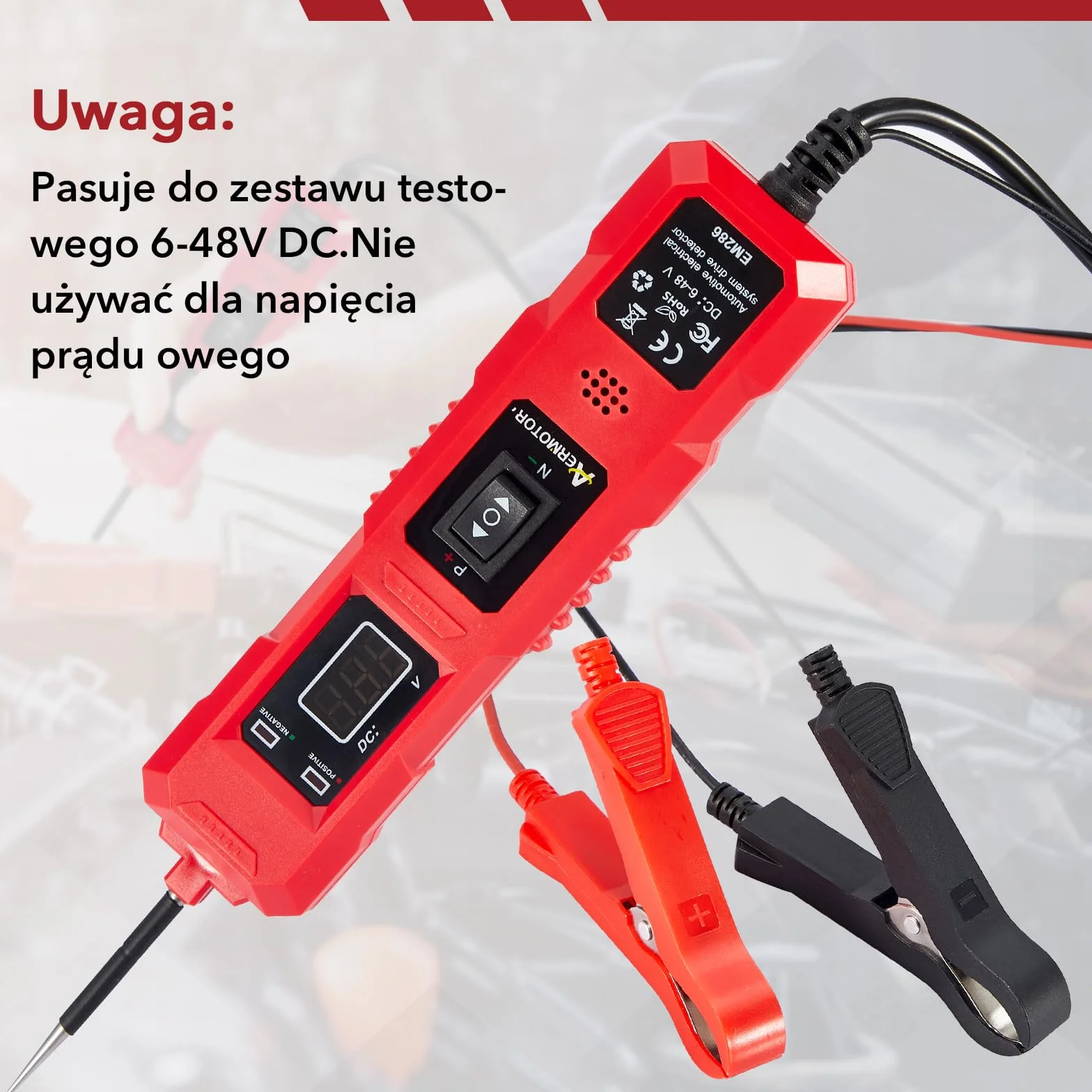 Carbole DC 6-48V Wielofunkcyjny Tester Obwodów Samochodowych, Wyposażony w Sondę Zasilania, System Wskaźnika LED i 13-stopowy (4-metrowy) Kabel, Do Sprawdzania Zwarcia, Polarności i Ciągłości