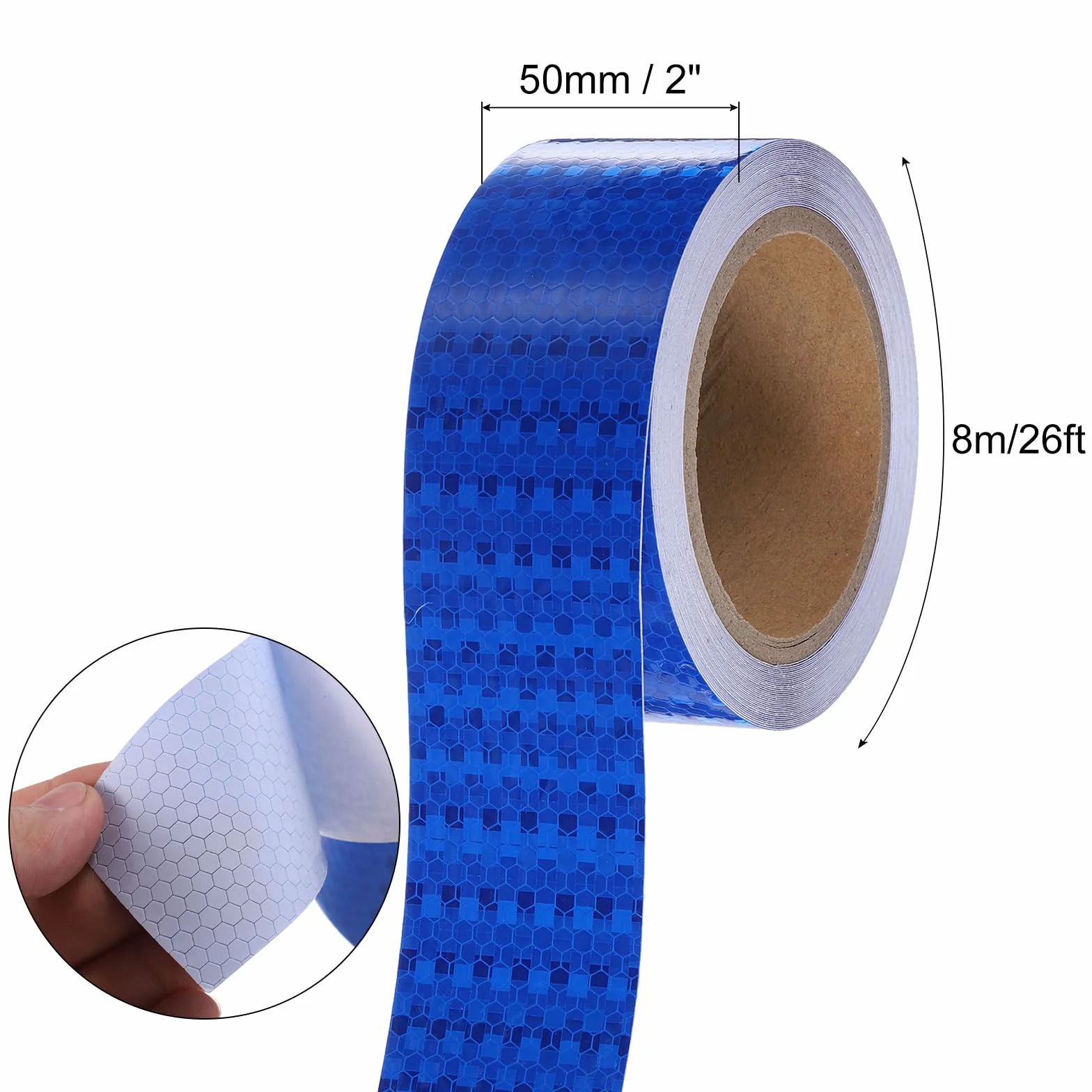 QUARKZMAN Taśma odblaskowa 50 mm x 10 m wodoodporna ostrzegawcza niebieska 1 rolka