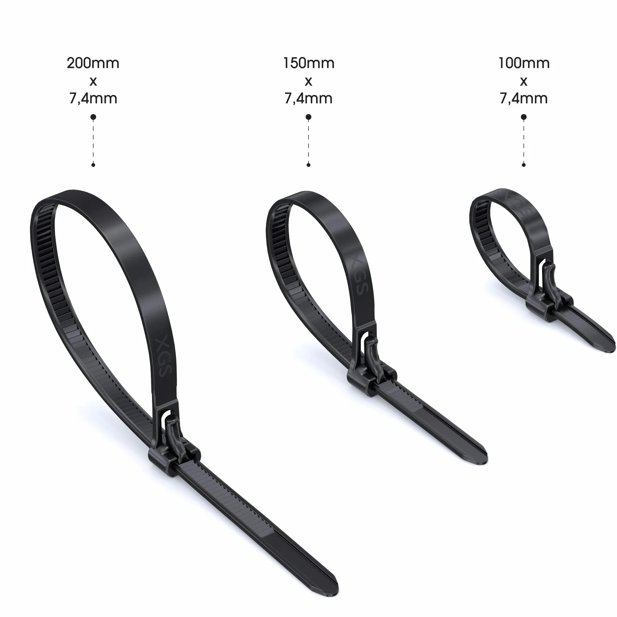 KabelDirekt TOP Series opaski kablowe wielokrotnego użytku 100-200 mm 3×40 szt. czarny