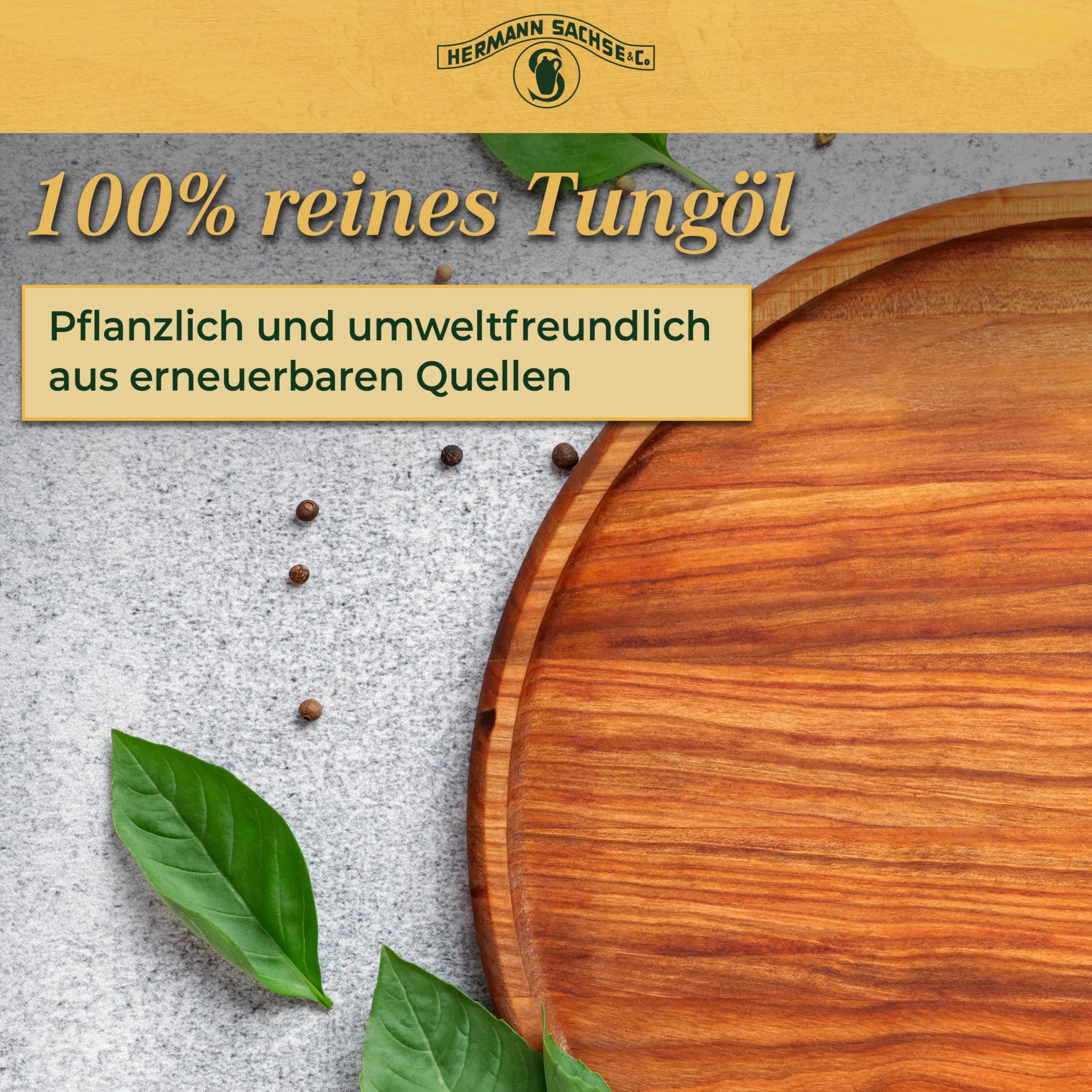 Hermann Sachse Czysty olej tungowy 100% naturalny do drewna 0,5 litra wodoodporny