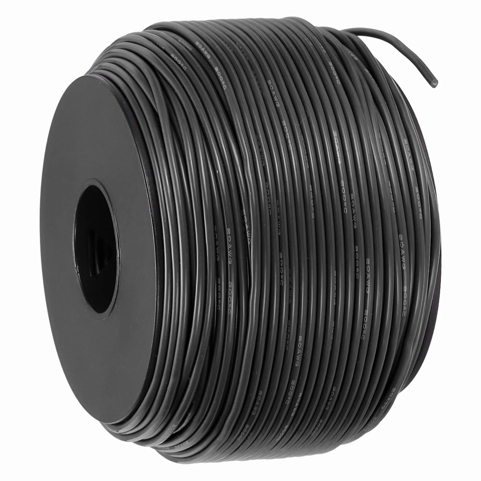 QUARKZMAN Elastyczny Przewód Silikonowy 20 AWG 91,5 m Cynowany Miedź Kabel Elektryczny Odporny Na Wysokie Temperatury 200°C Czarny