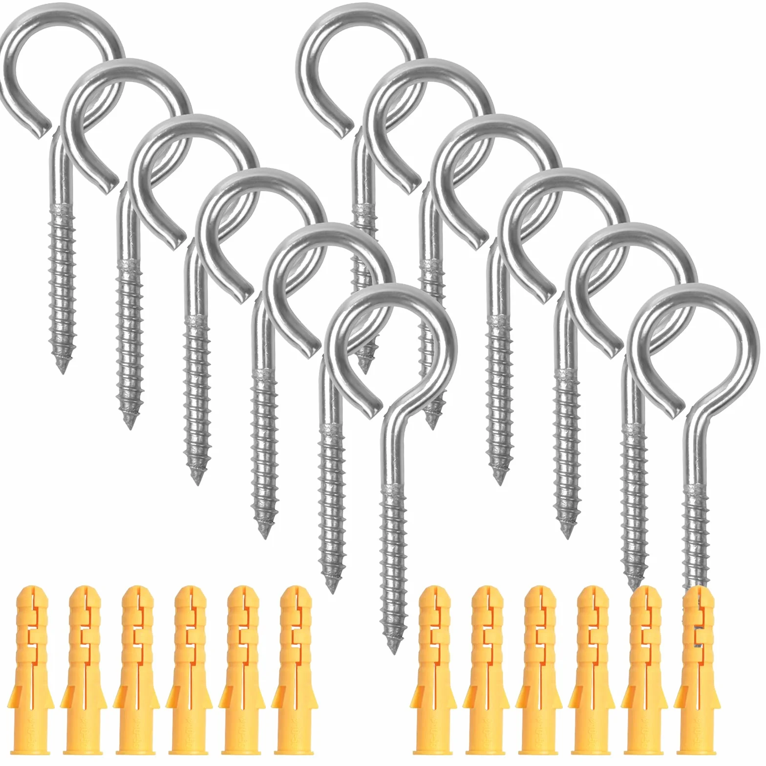 12 szt. M6 x 80 mm Haki na śruby oczkowe ze stali nierdzewnej