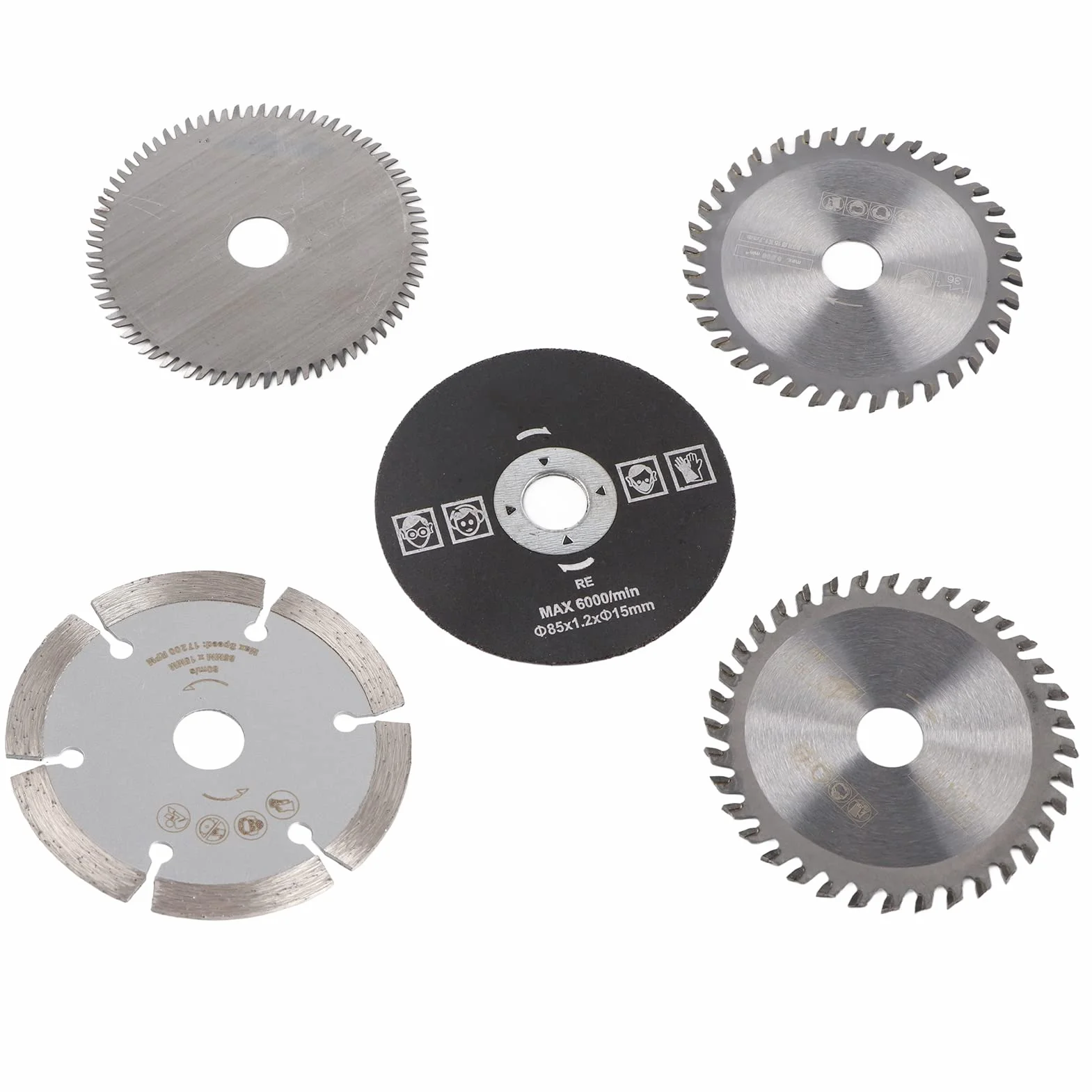 Generic 85mm średnica Wewnętrzna 15mm Brzeszczot z Węglika Tarczowego Szybka Tarcza Tnąca 5 Sztuk