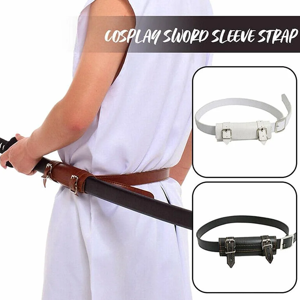 Unisex skóra PU rapier pochwa uchwyt pas talia pochwa średniowieczny miecz kabura rycerz broń bojowa rapier pierścień pasek pasek kabura kostium miecz pasek rekwizyty cosplay