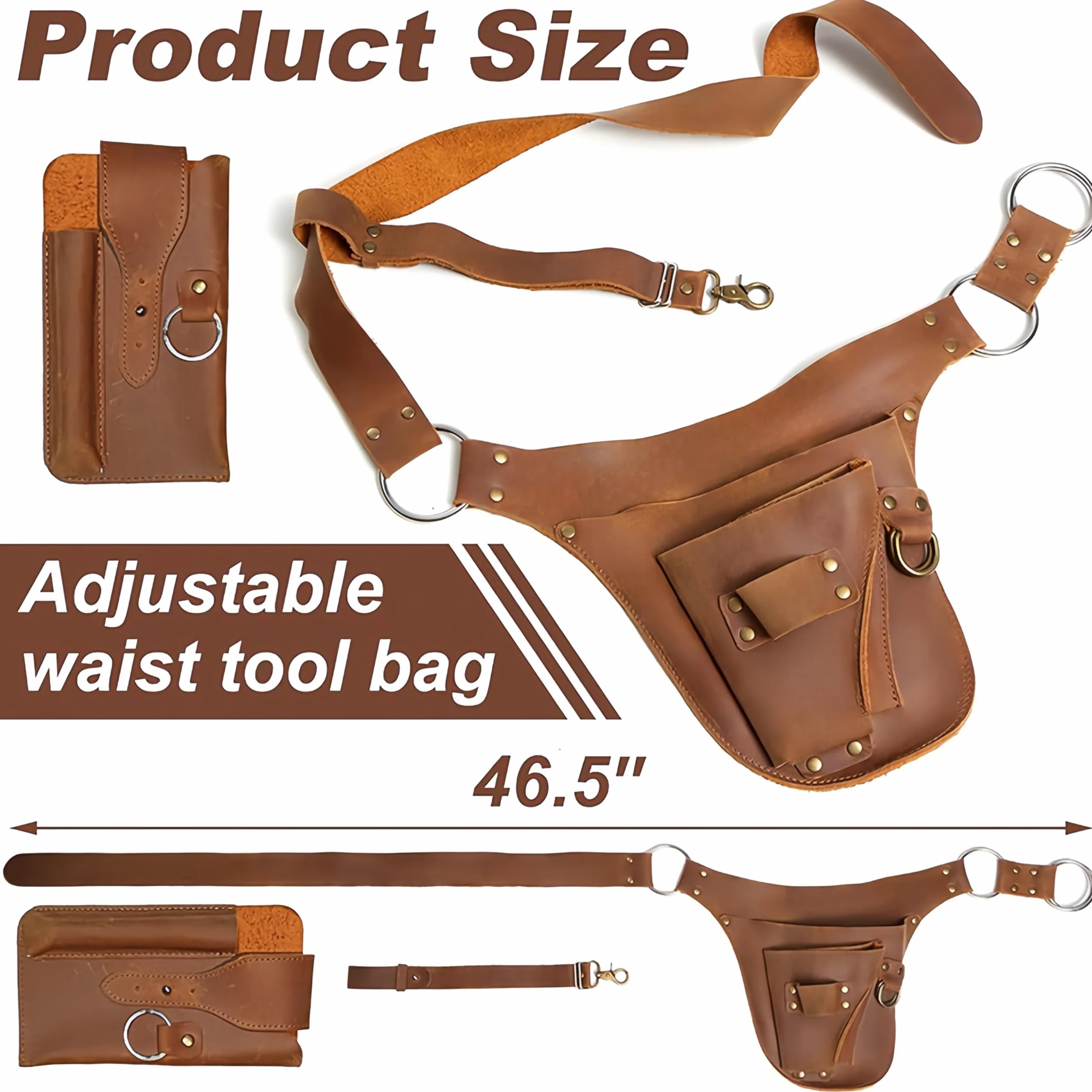 Garden Tool Belt Heavy PU Leather Portable Organizer Multifunctional