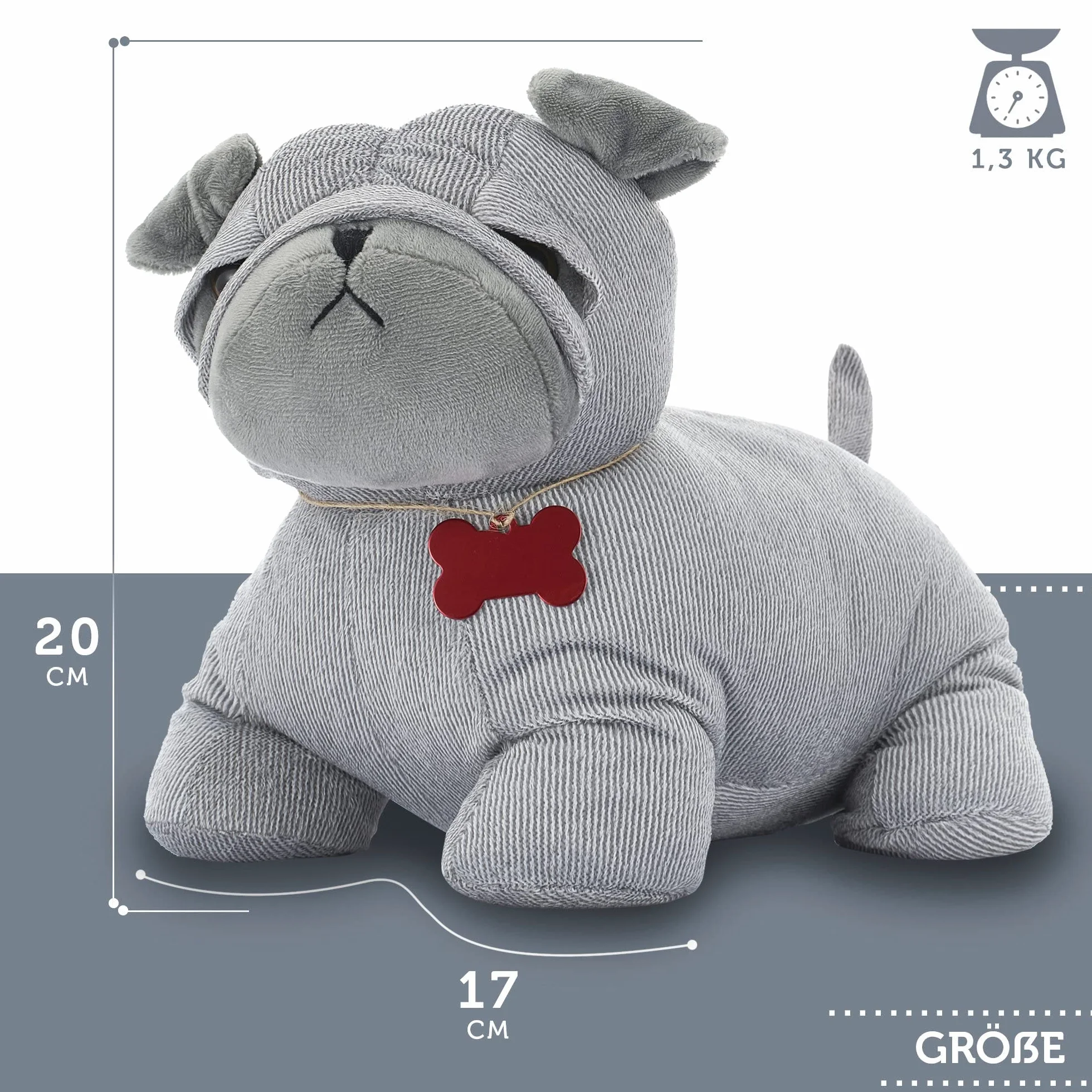 mojoliving Stoper do drzwi z motywem zwierzęcym "Bruno" 20 cm
