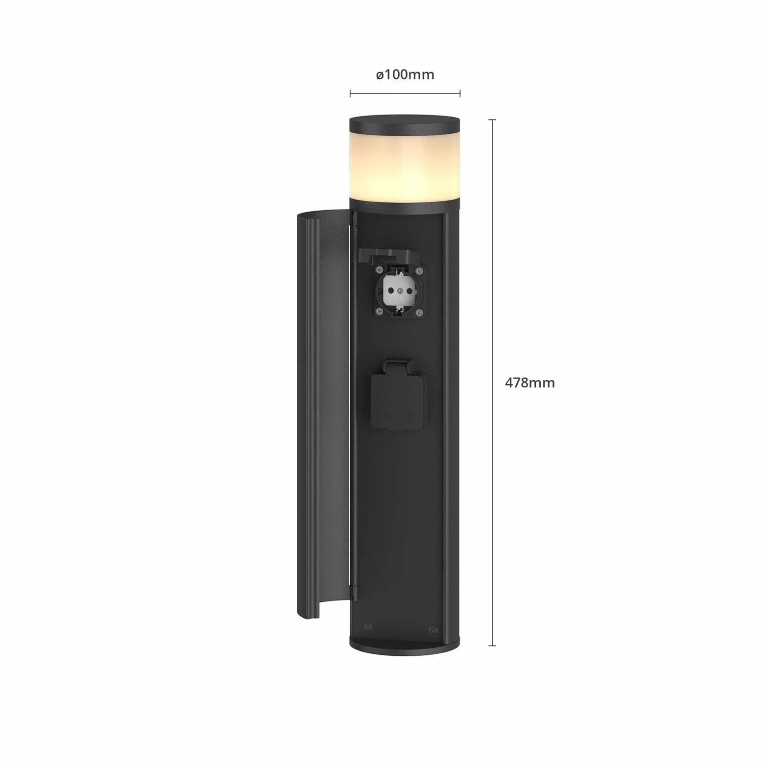 Lucande Corban niski słupek ogrodowy aluminiowy szary G9