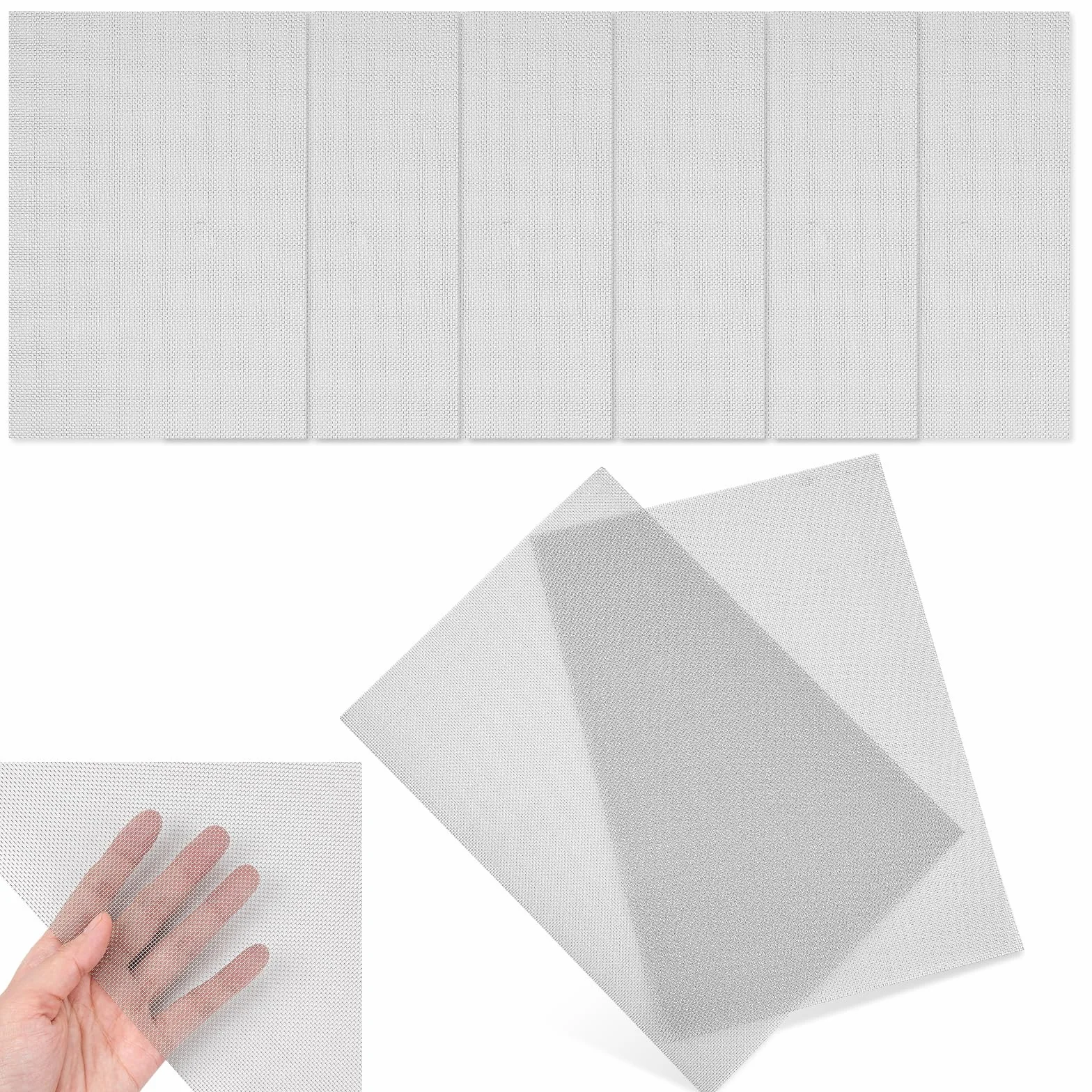 Siatka ze stali nierdzewnej 30x21 cm 20 oczek, moskitiera, siatka gryzoni 8 sztuk