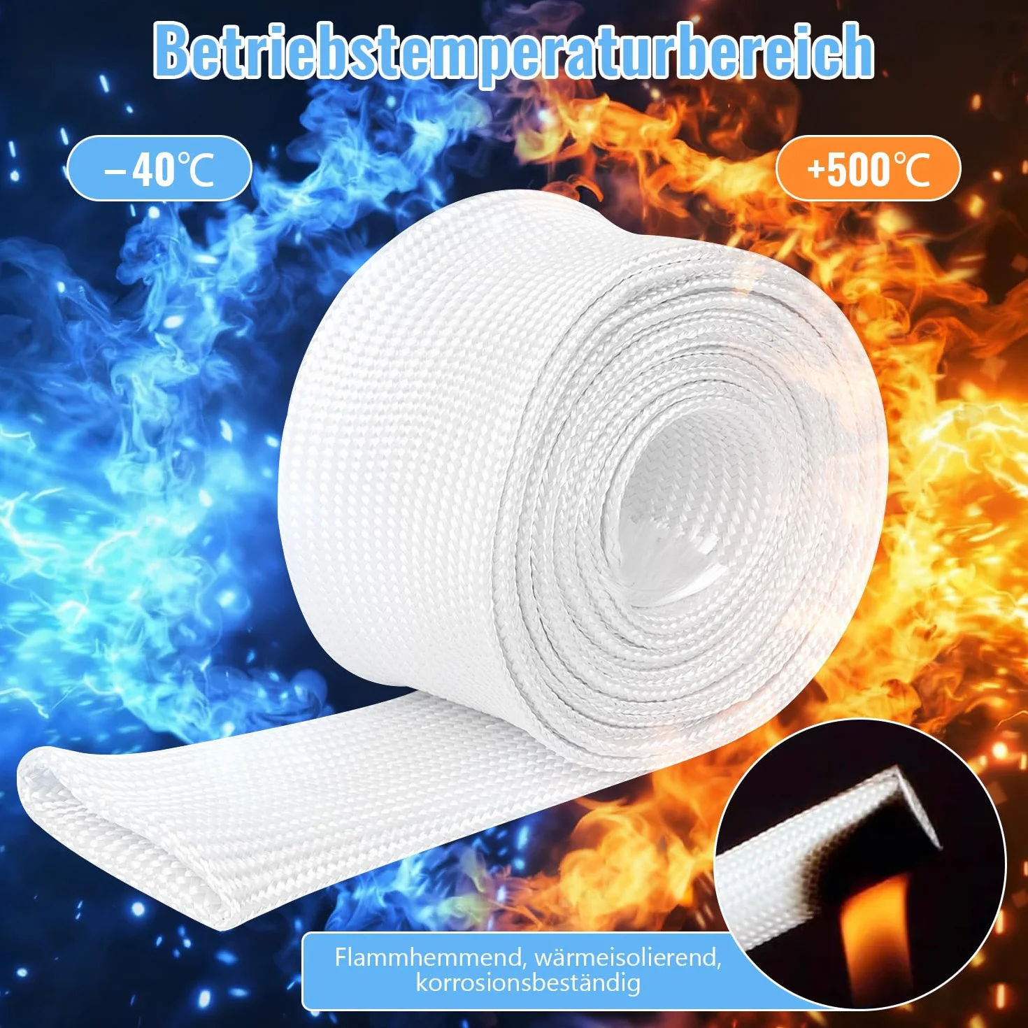 Rura wydechowa 30 mm 300 cm z włókna szklanego do generatorów