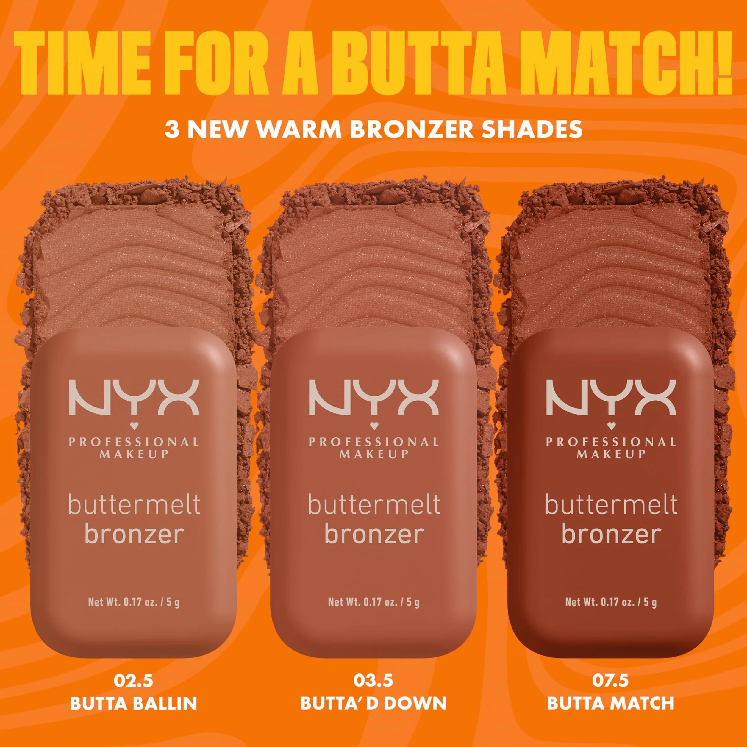 NYX Professional Makeup Buttermelt Bronzer Butta Than U Butter Powder Bronzer - Brązowy, 5GR