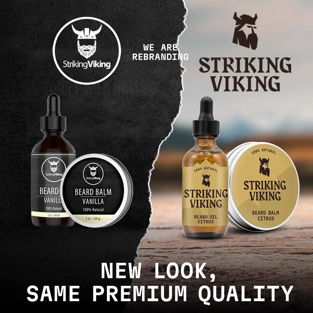 Striking Viking Szczotka do brody z miękkim włosiem dzika - 11 cm, brązowa - antystatyczne narzędzie do stylizacji - szczotka do brody dla mężczyzn