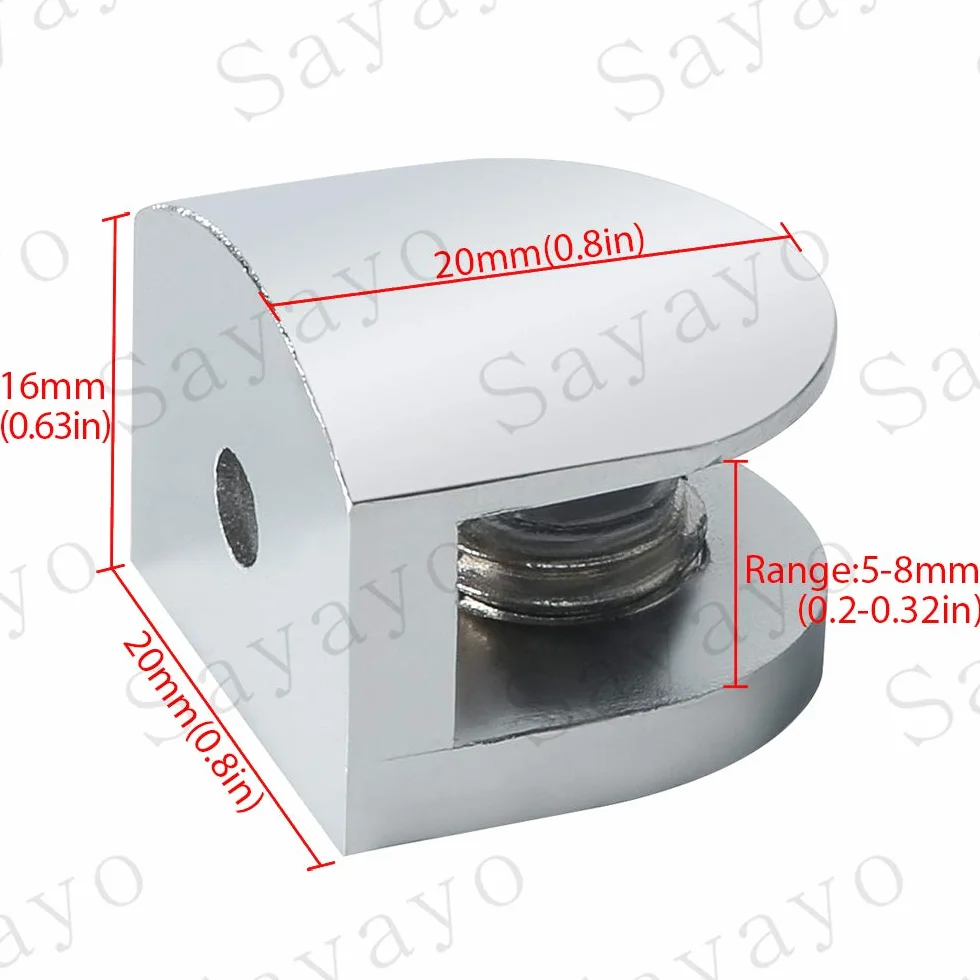 SAYAYO Regulowany wspornik półkowe szklane 5-8mm 4 szt