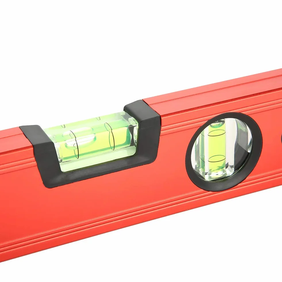 Cyfrowy kątomierz LCD poziomica 4 x 90° z magnesami czerwona