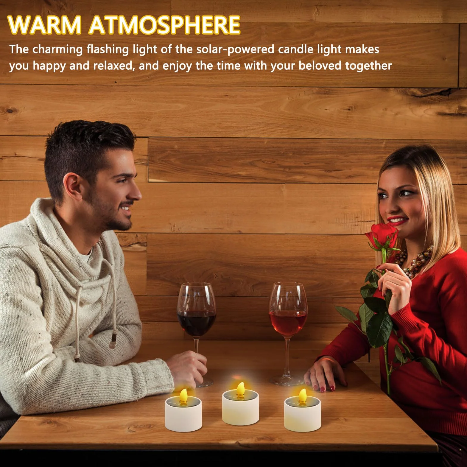 DAWRIS 6 sztuk solarnych świeczek LED tealight wodoodporne bezpłomieniowe do ogrodu balkonu