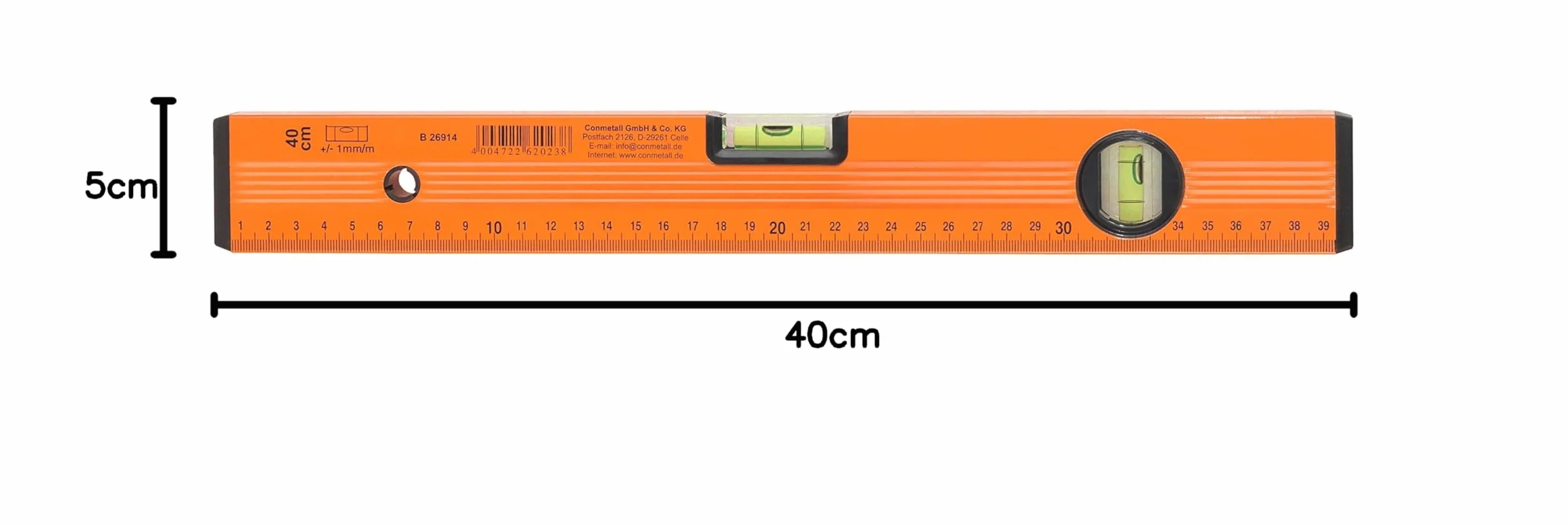 Poziomica 40 cm Pomarańczowy