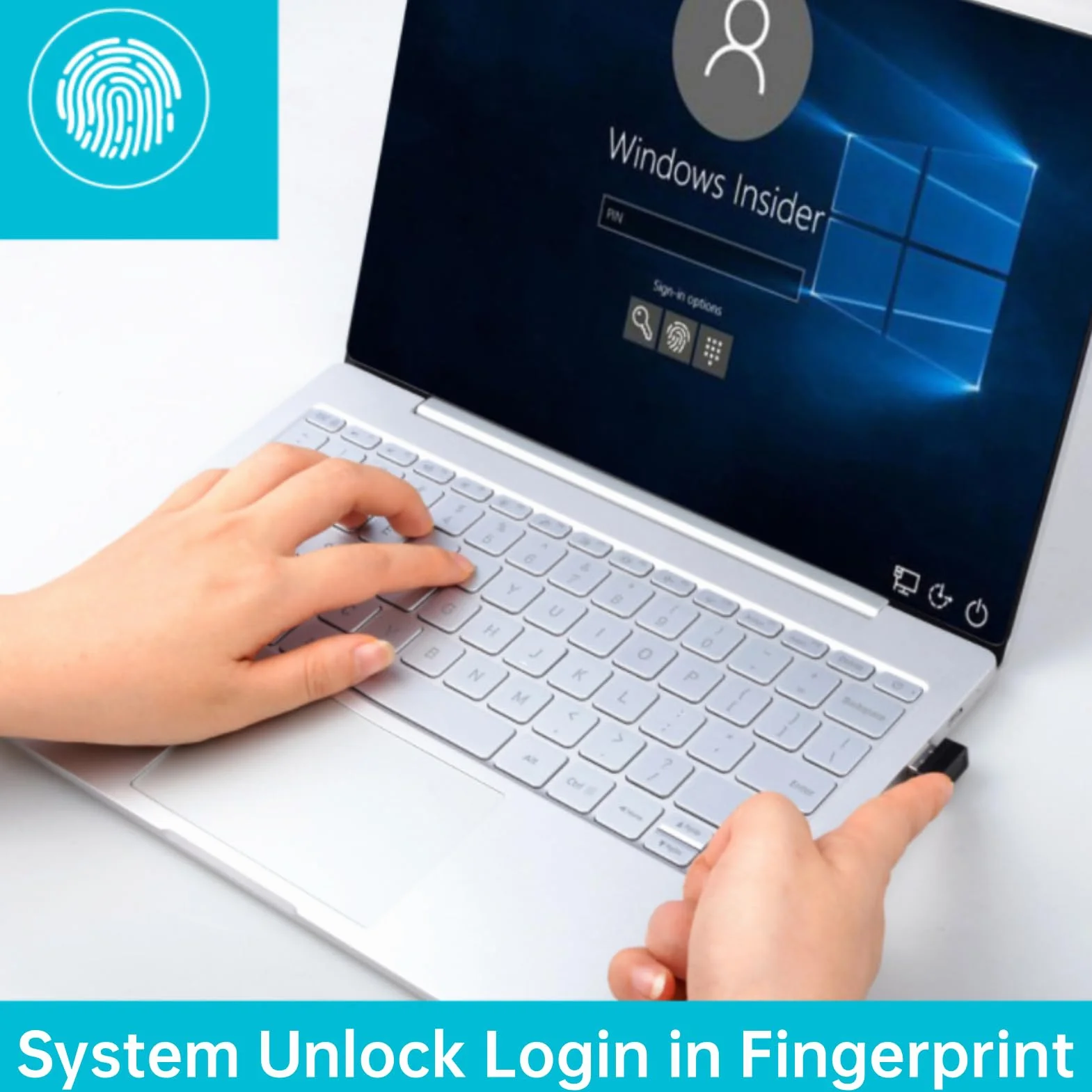 Czytnik Linii Papilarnych Mini USB Skaner Biometryczny 360° 10 Odcisków Palców