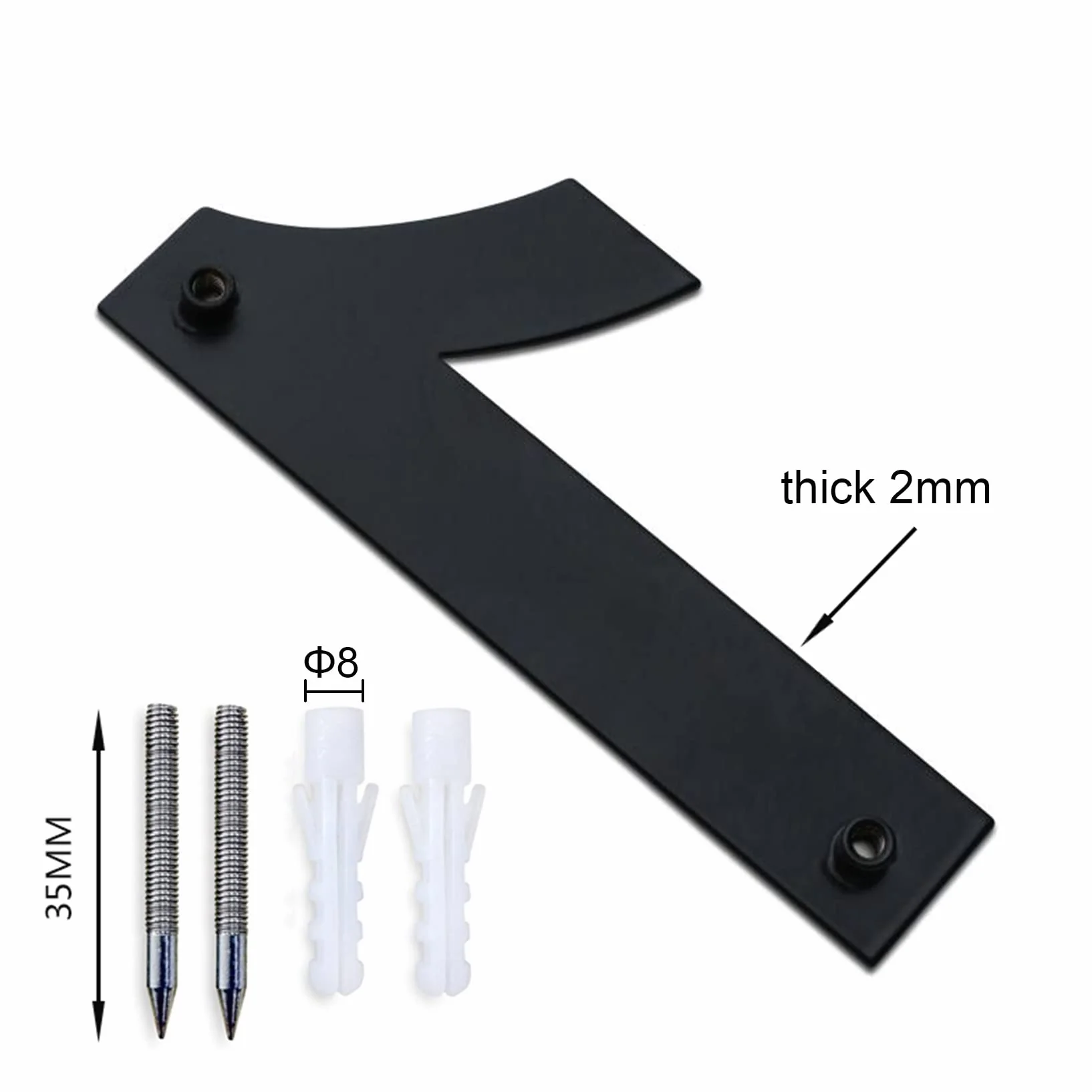 Numer domu ze stali nierdzewnej czarny 9 in 22,8 cm