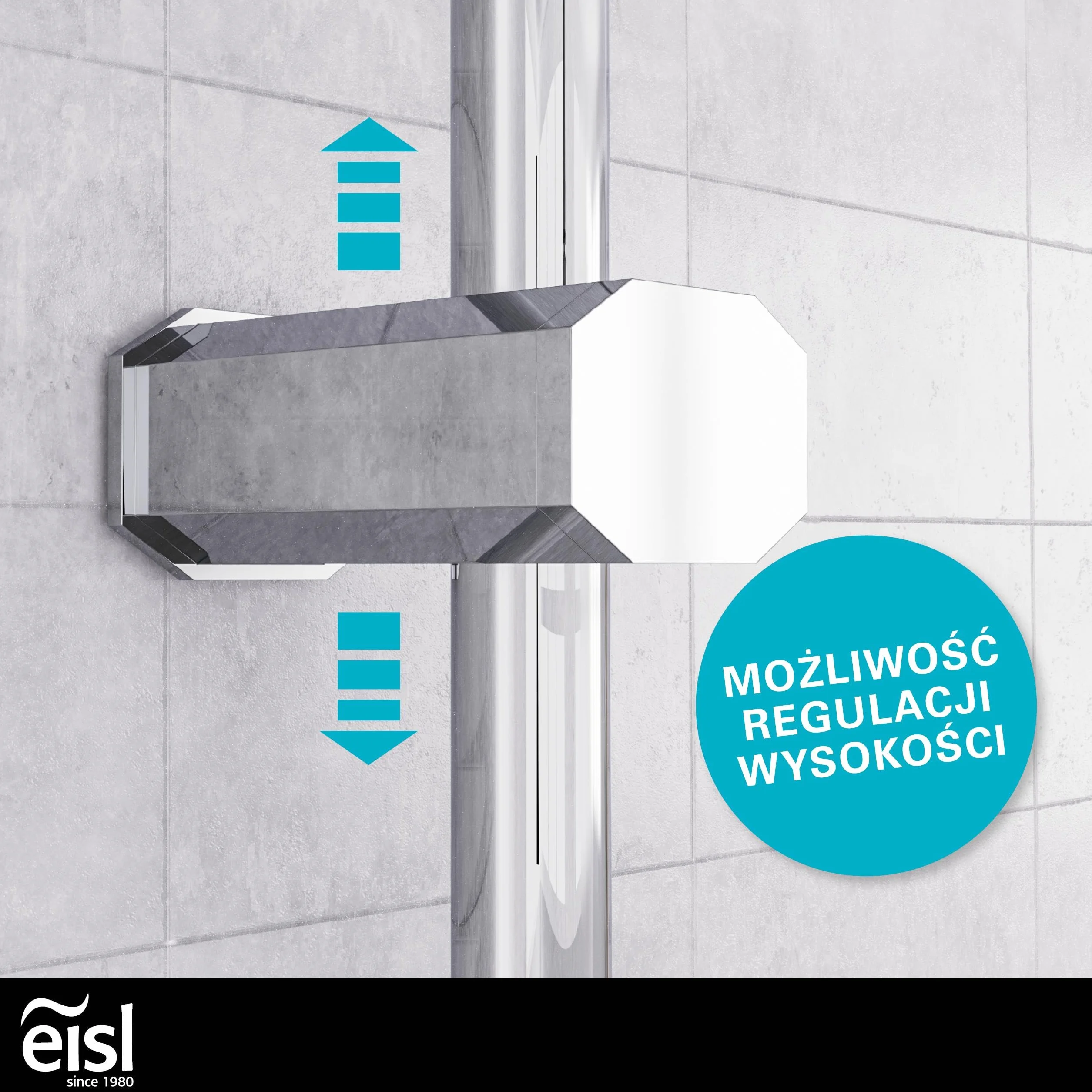 EISL Zestaw prysznicowy Easy Fresh 2 w 1 deszczownica 250x200 mm słuchawka bez armatury