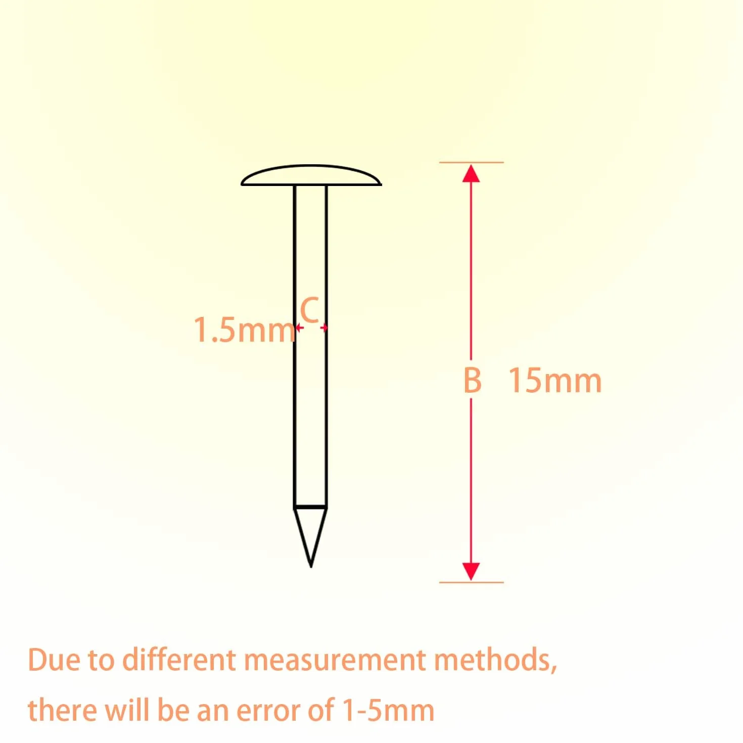 Małe gwoździe 1,5 x 15 mm 500 szt. Żelazne gwoździe do drewna DIY