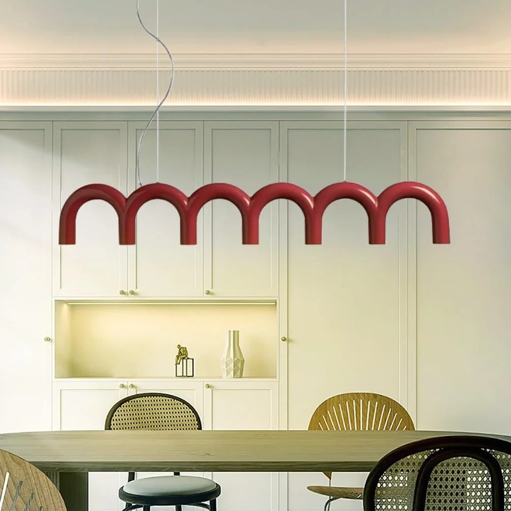 Lampa Zawieszona LED Nowoczesna Czarna Kształt U Białe Światło Do Kuchni Salonu