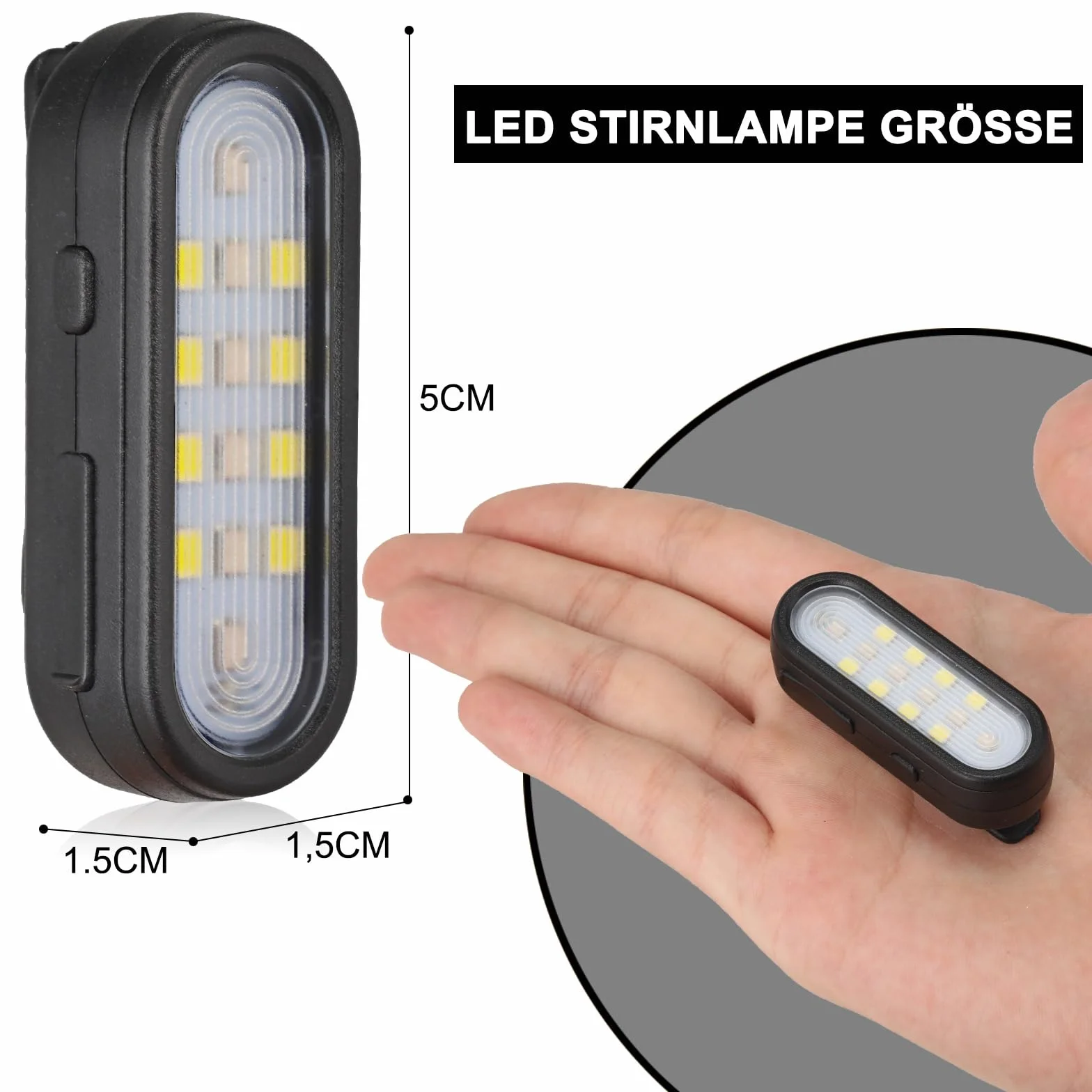 Lampka LED z klipsem migające światło 2 efekty do biegania ładowana USB