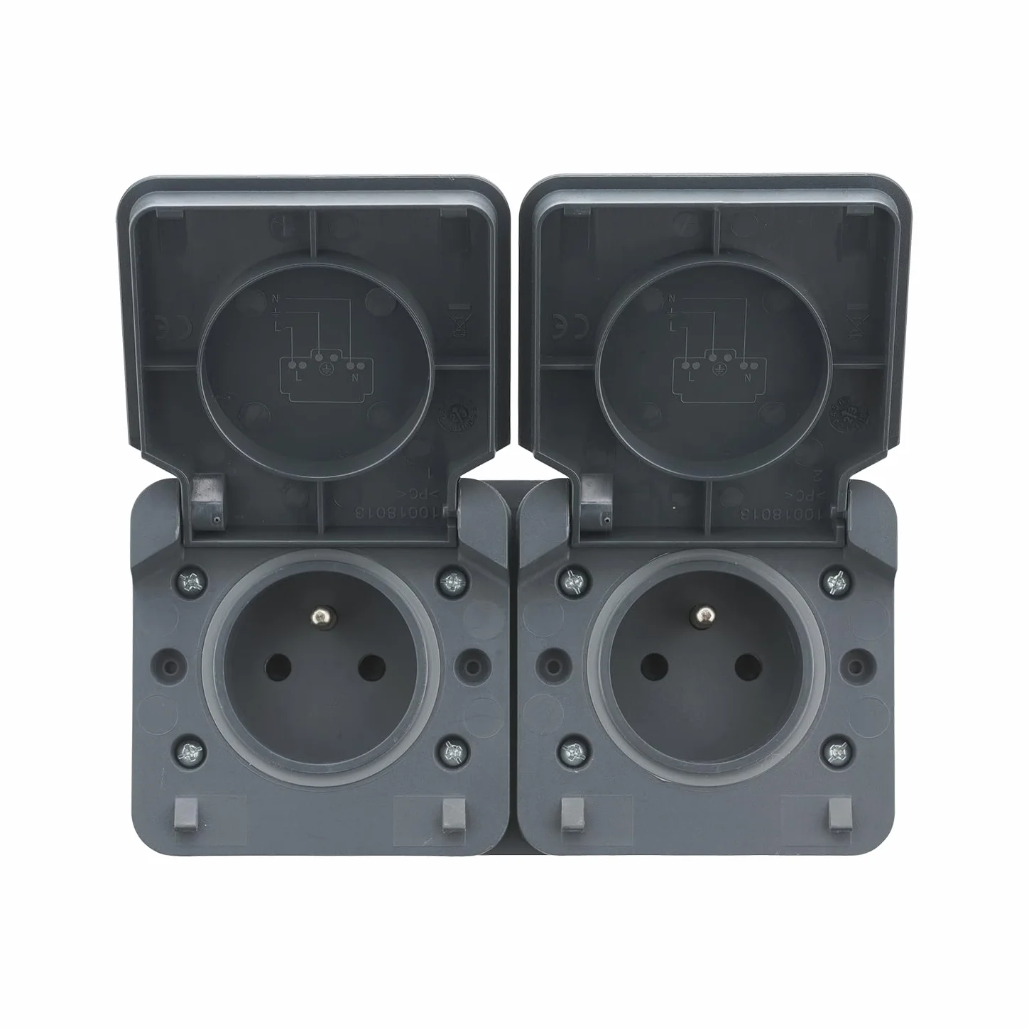 DEBFLEX 730421 Cyklone Gniazdo 2P+T Podwójne FR H IP55 Antracyt