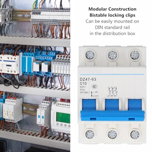 Wyłącznik Miniaturowy 3-Biegunowy 10A DZ47-63 C10 400V AC DIN