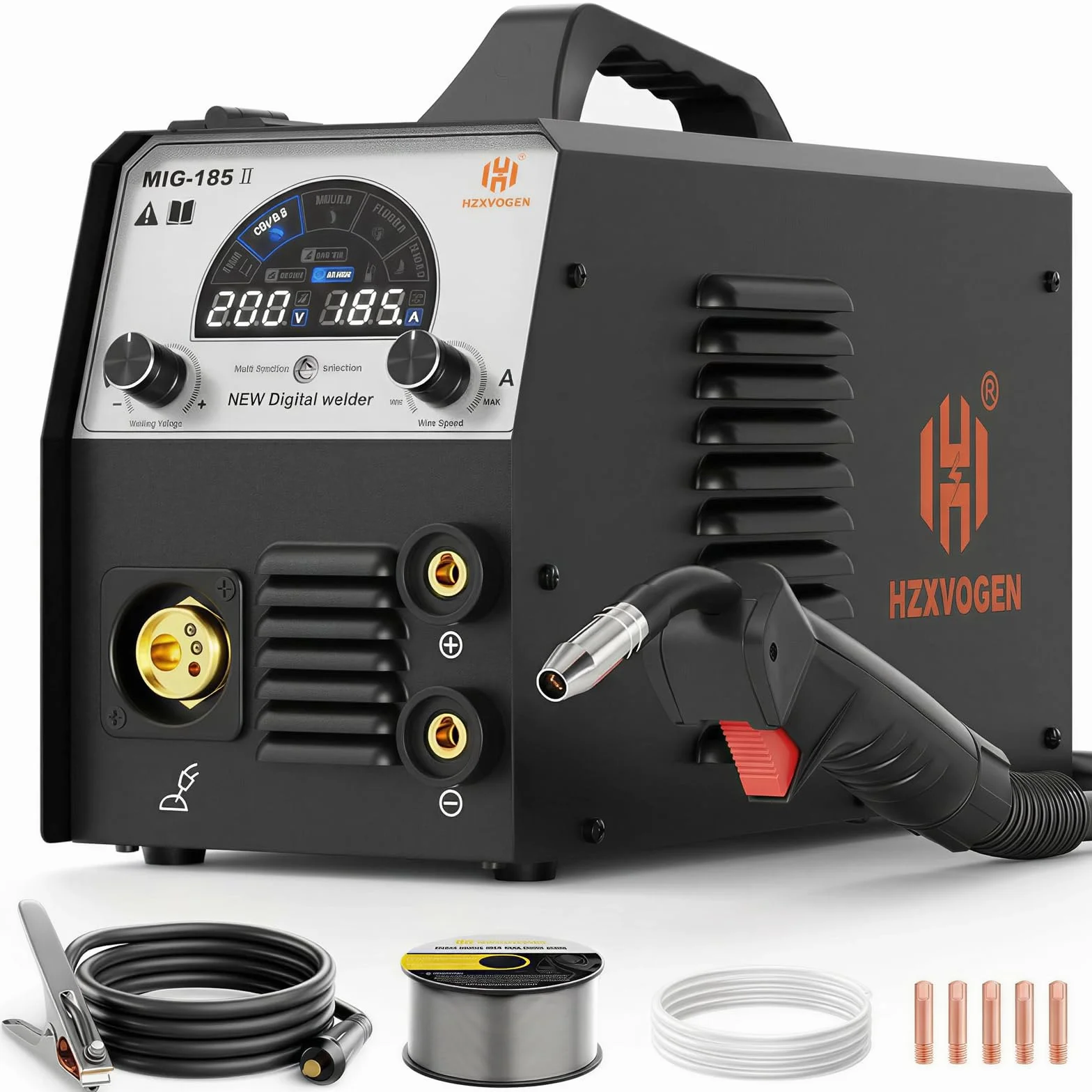 H HZXVOGEN Spawarka MIG 185A 110V/220V 4 w 1 IGBT