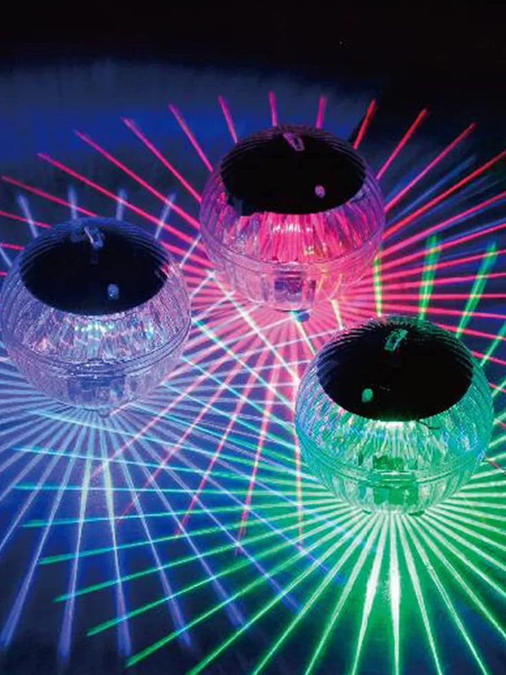 Solarna pływająca lampa basenowa LED, świecąca kula nocna, wodoodporna, 7 kolorów