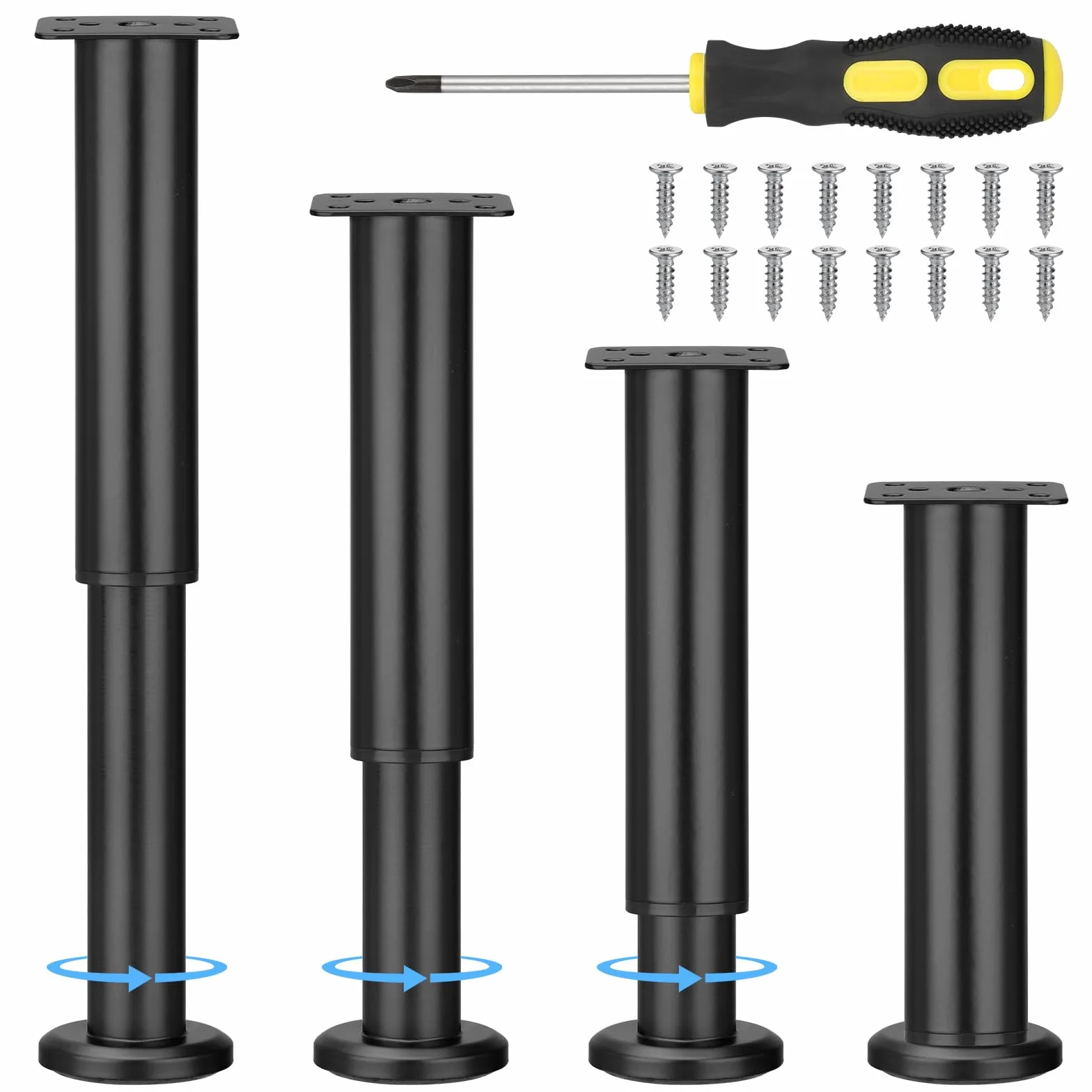 Zocipro 4 regulowane metalowe nóżki do łóżka 18-30 cm