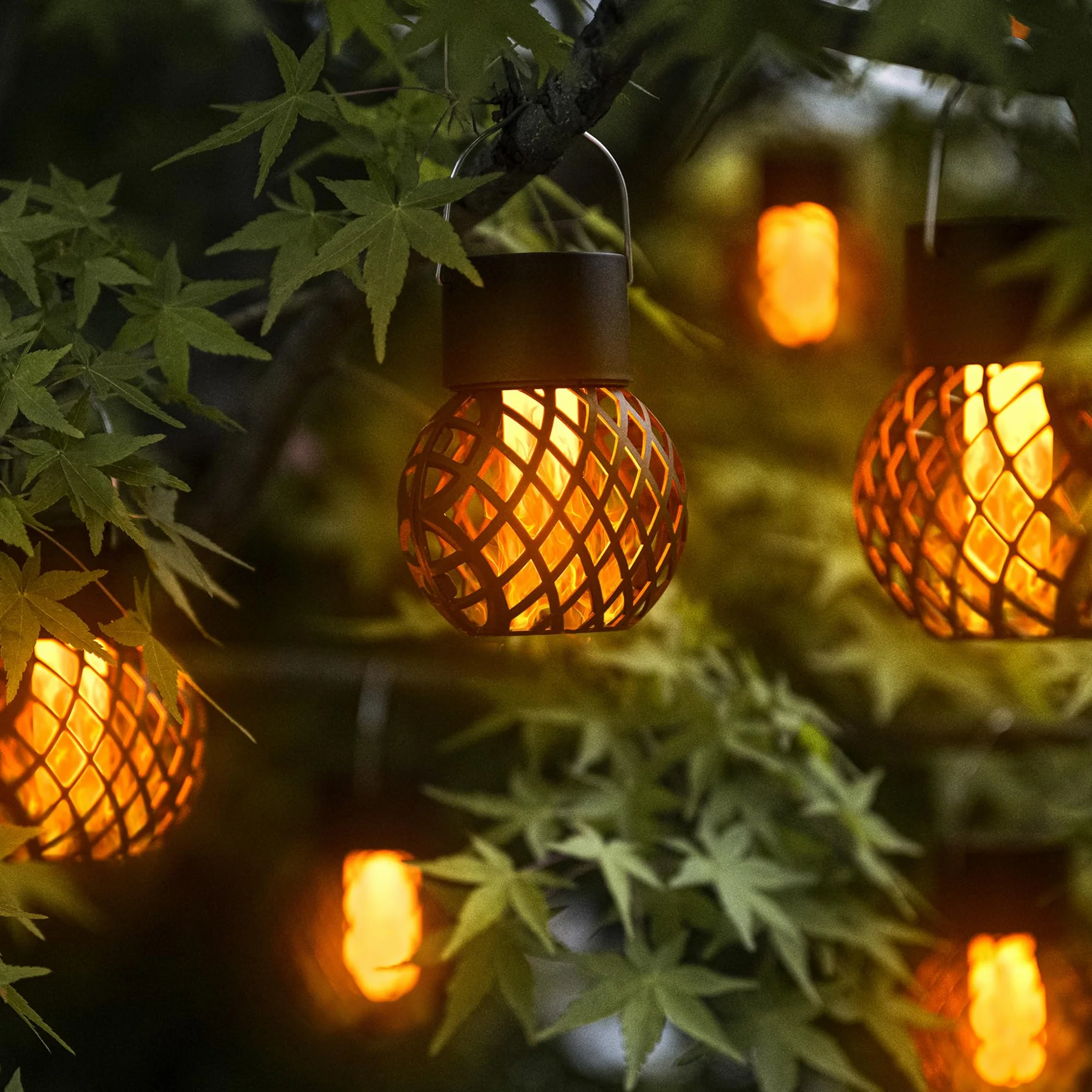 GIGALUMI Solarne lampy ogrodowe 8 sztuk migoczące płomienie wodoodporne