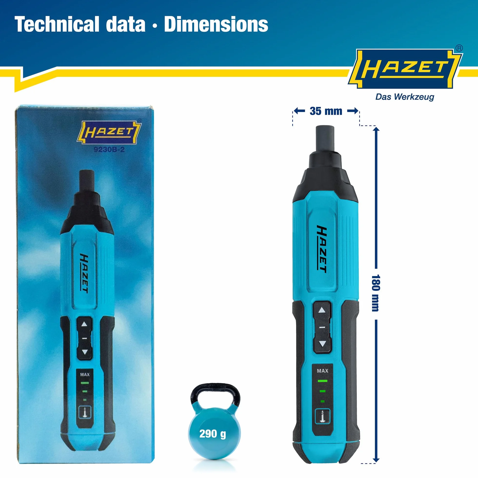 HAZET 9230B-2 wkrętarka akumulatorowa 1/4 cala 4 V litowa 5 Nm LED USB-C