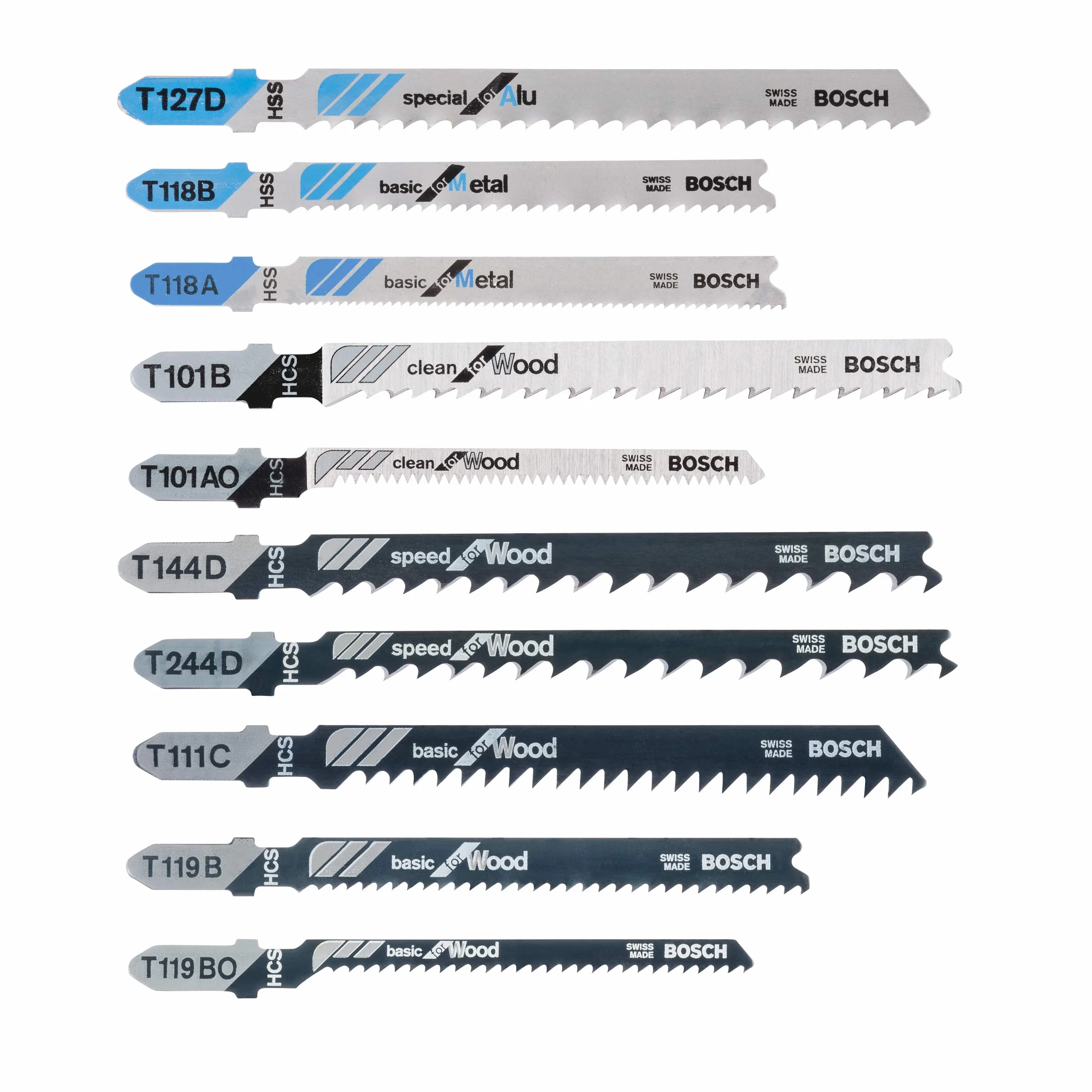 Bosch Profesional JSB 10pc set for Wood+Metal