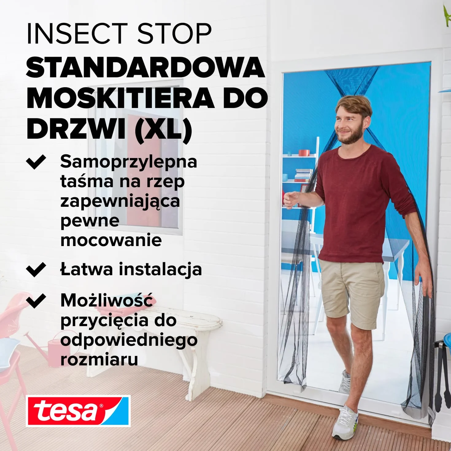 Tesa INSECT STOP H&L Fly Screen Premium siatka z taśmą rzepową 120 x 250 cm antracyt